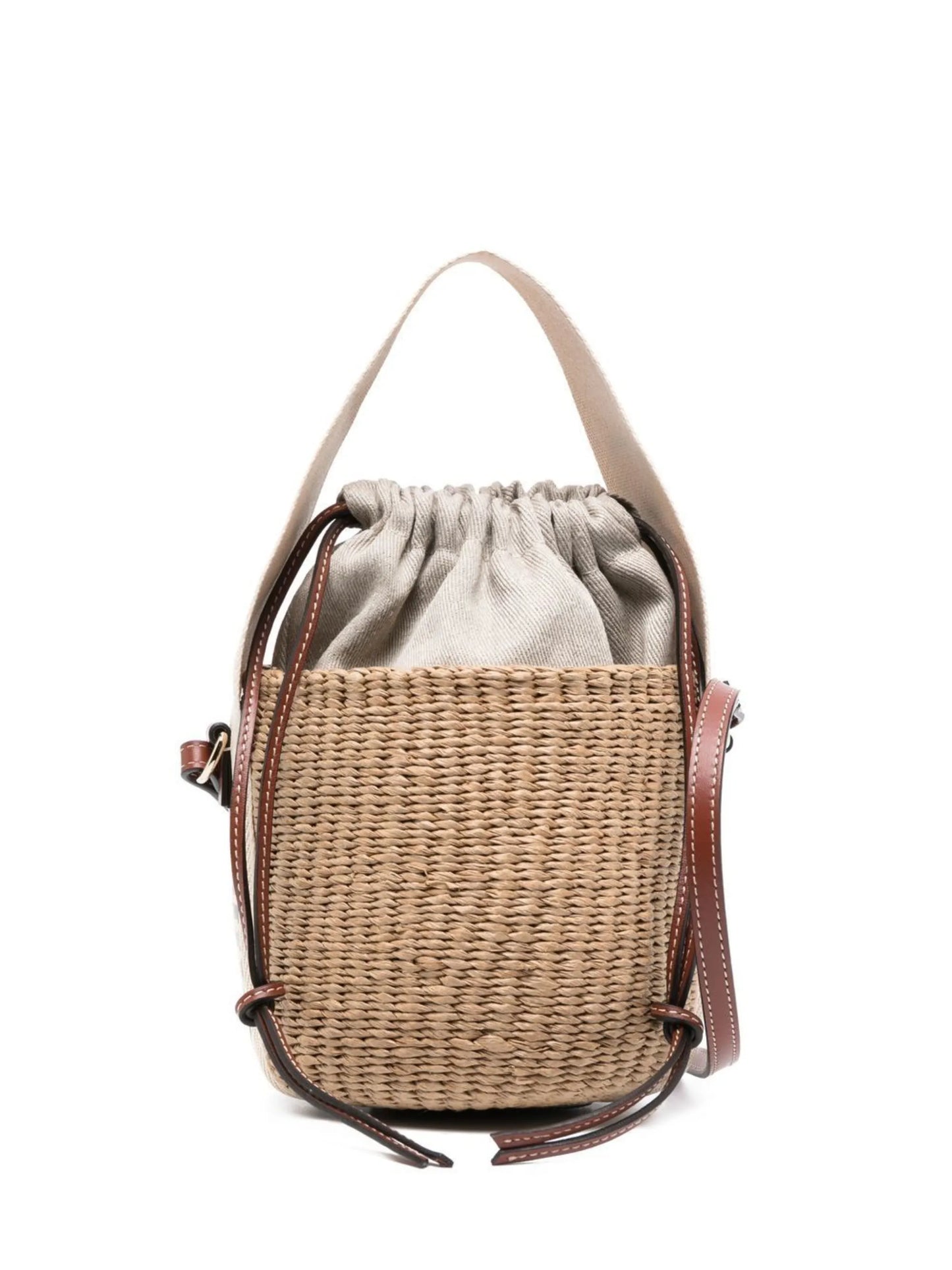 small Woody woven bucket bag