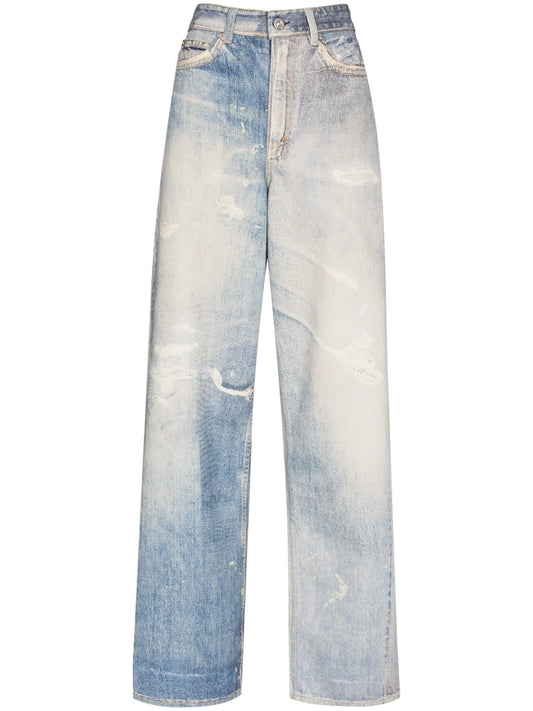 full cut distressed jeans