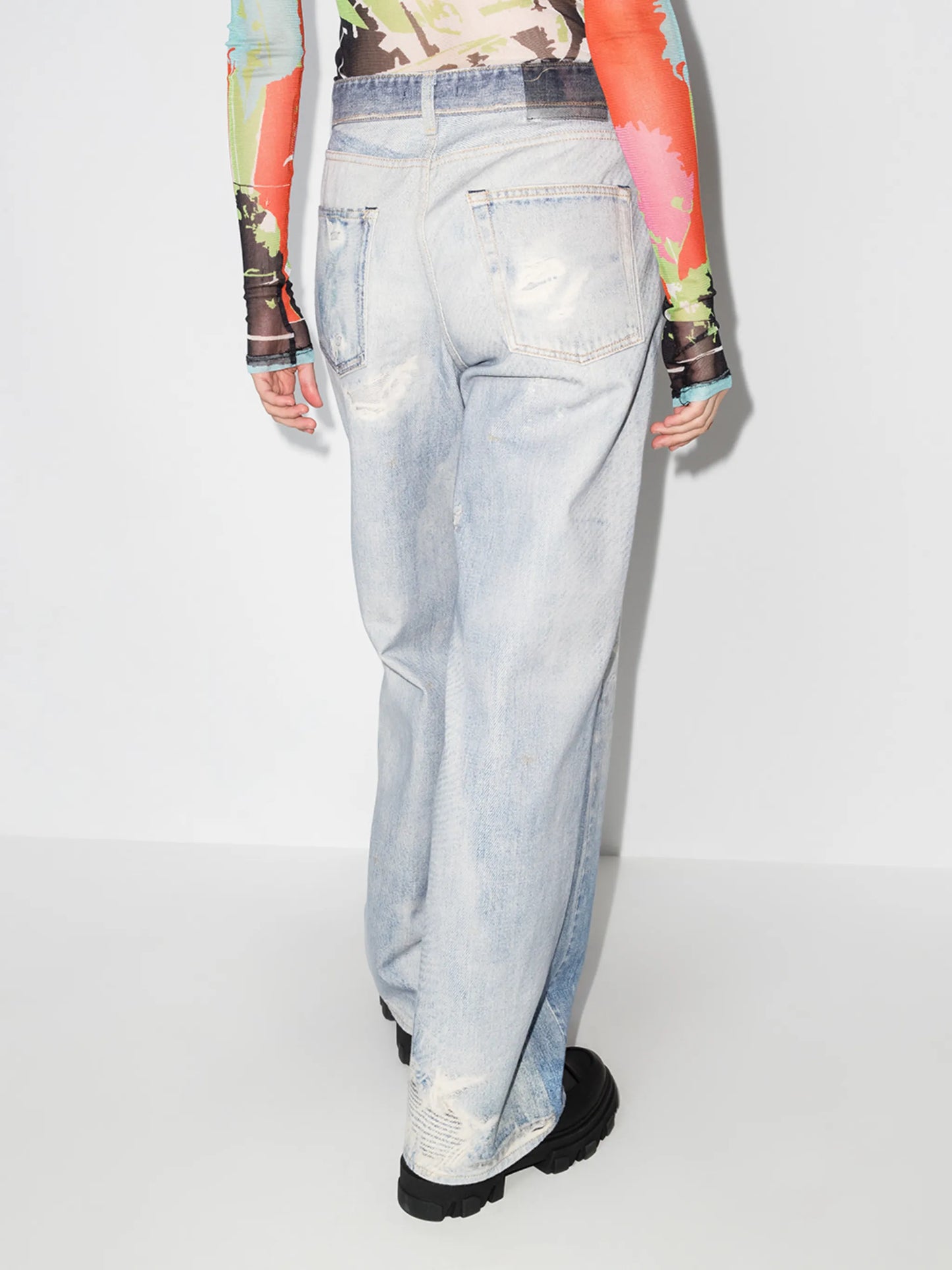 full cut distressed jeans