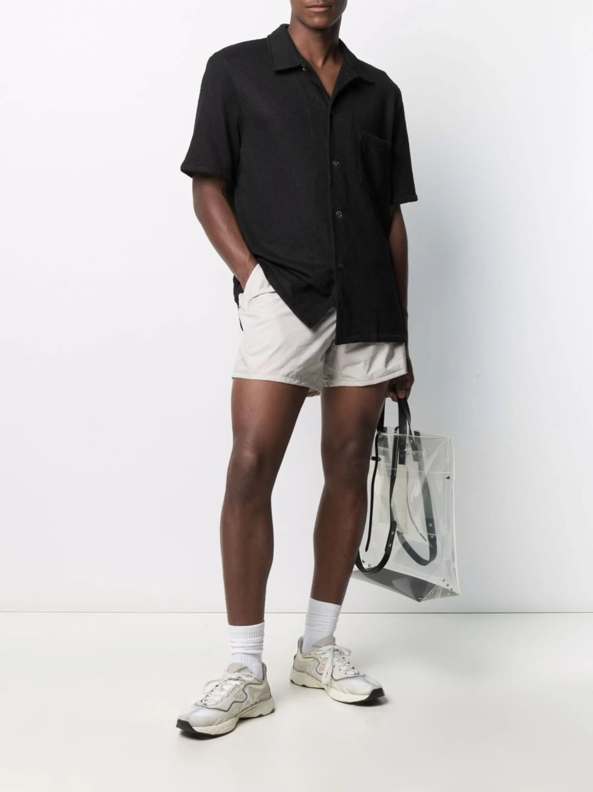 bouclé short-sleeve shirt