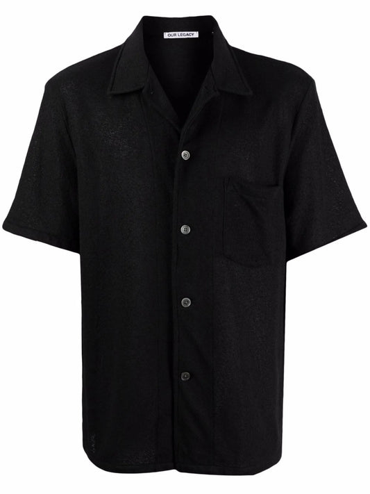 bouclé short-sleeve shirt