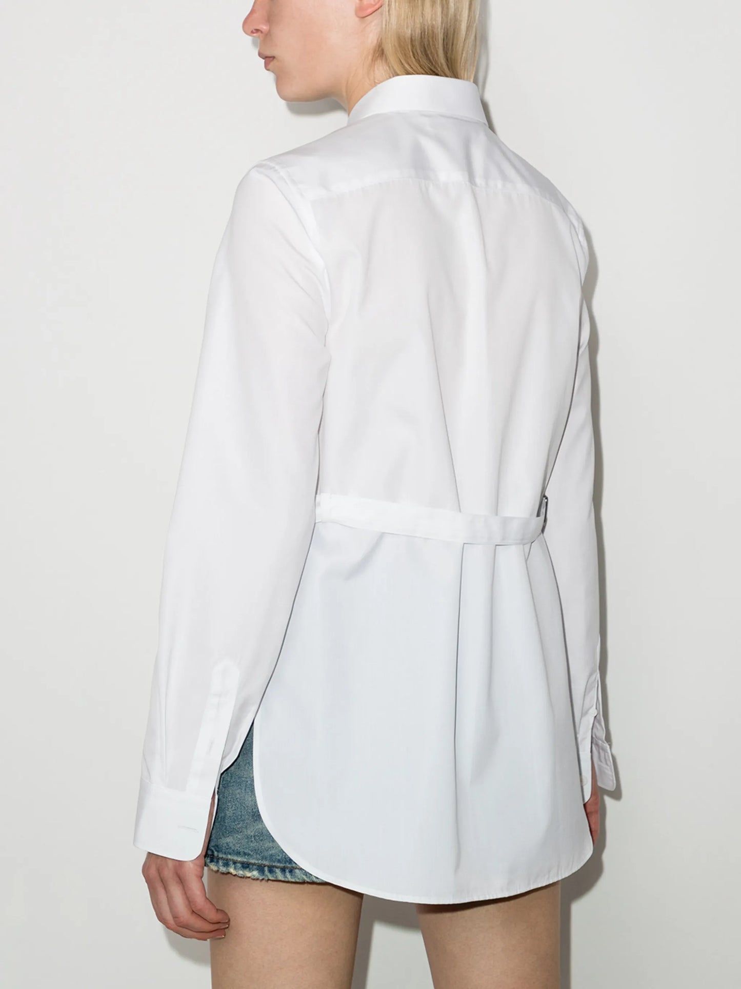 cutout buckle-embellished shirt