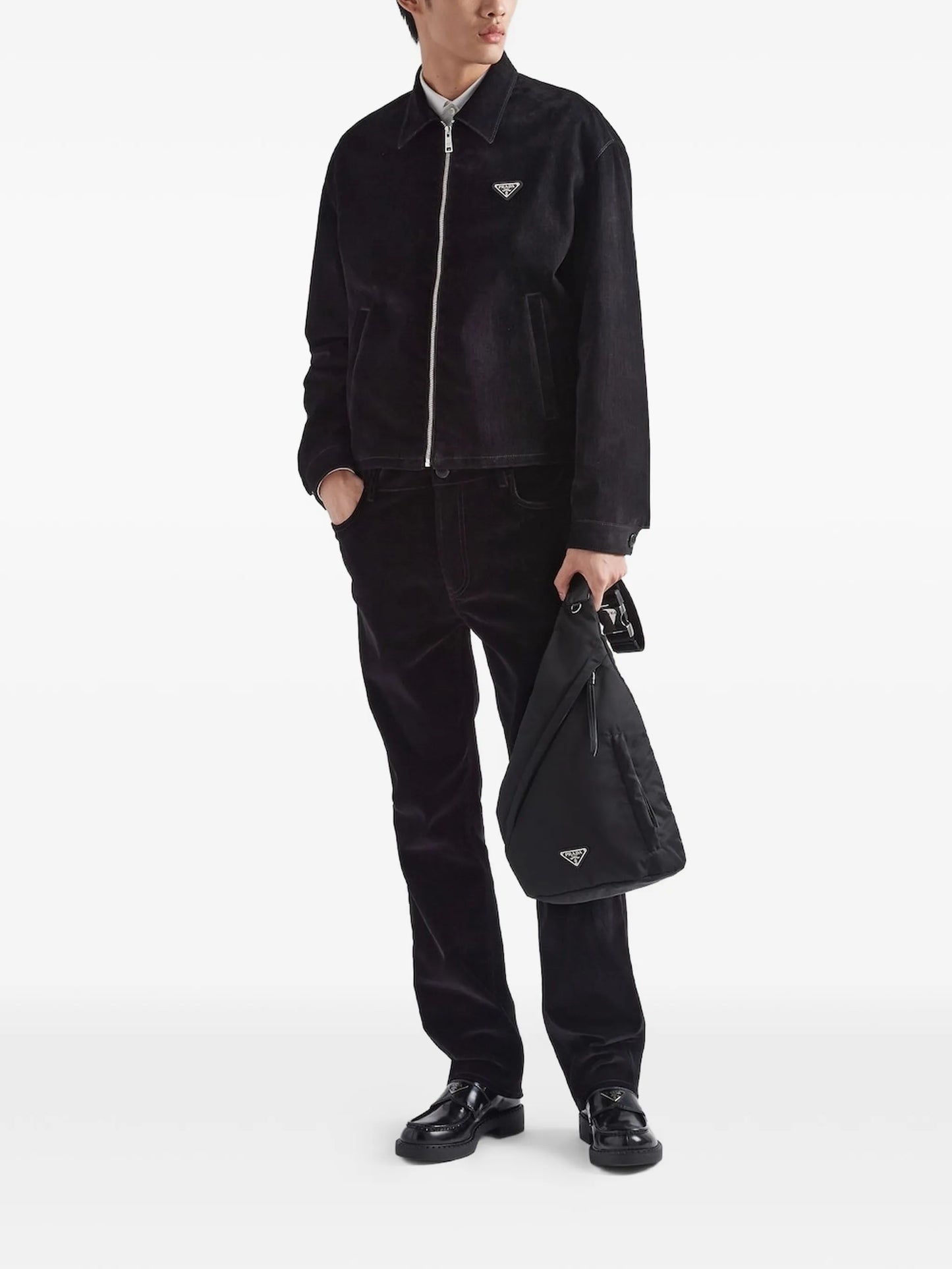 Re-Nylon logo-plaque backpack