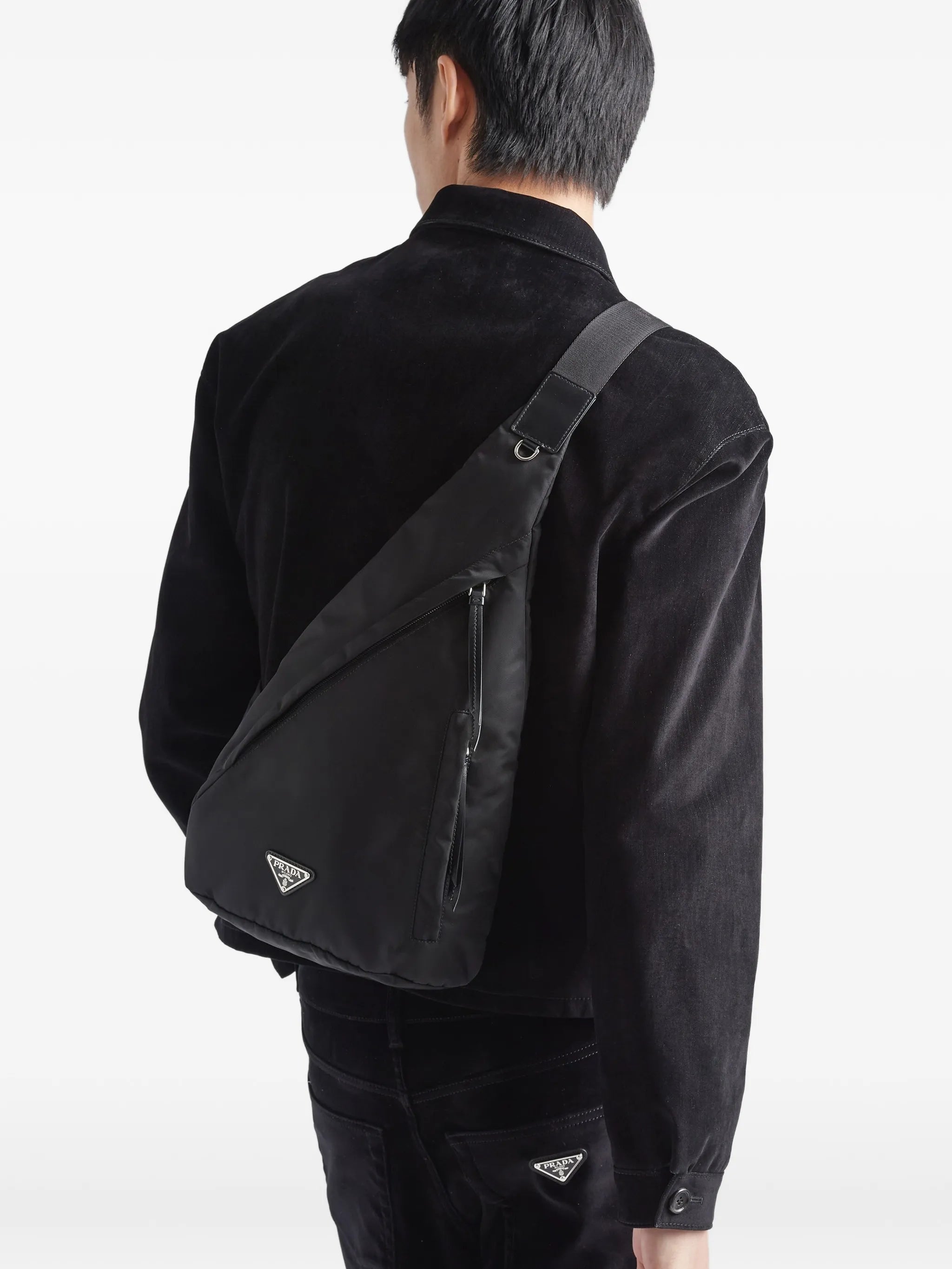 Re-Nylon logo-plaque backpack