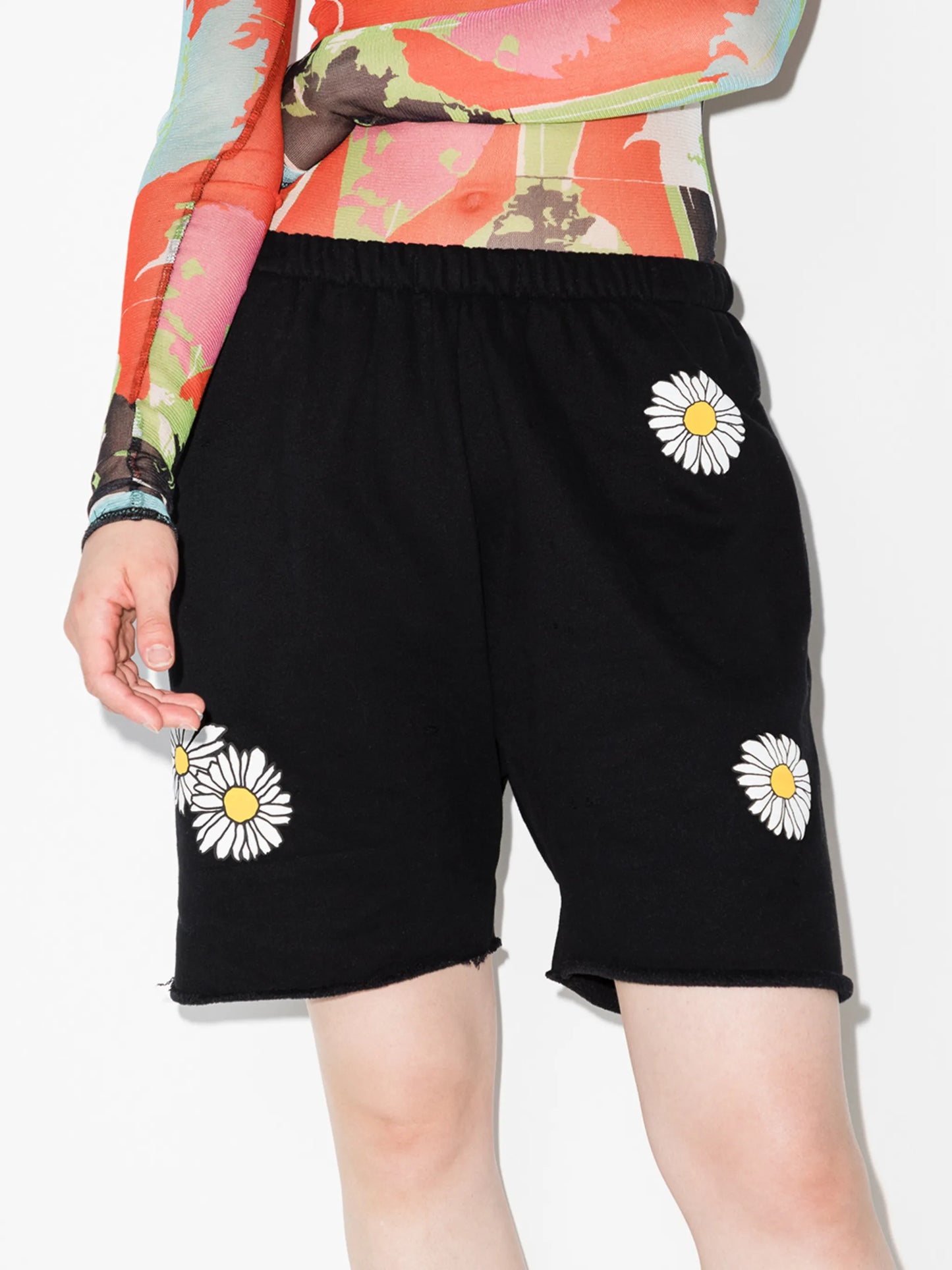 daisy-print shorts