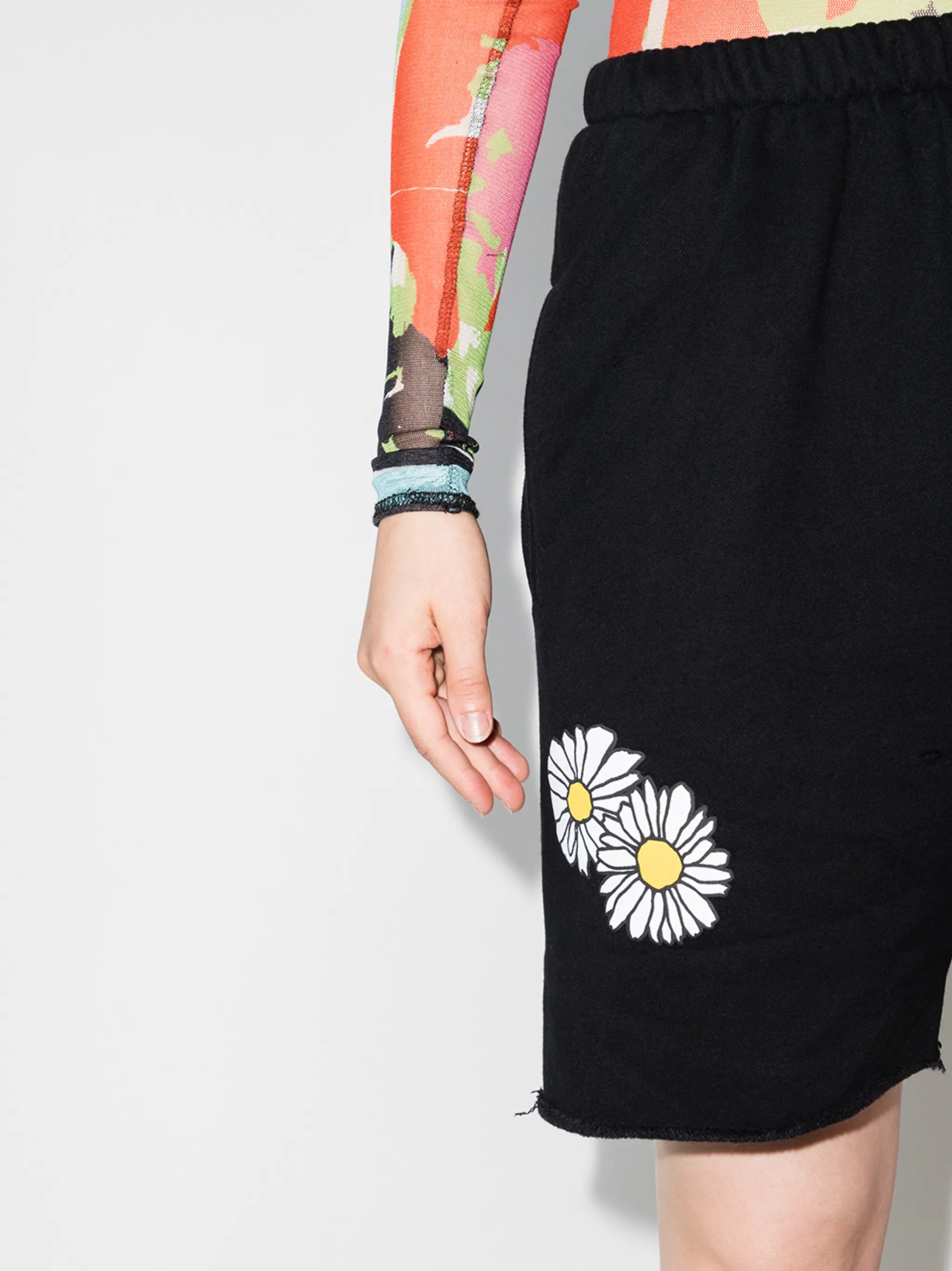 daisy-print shorts