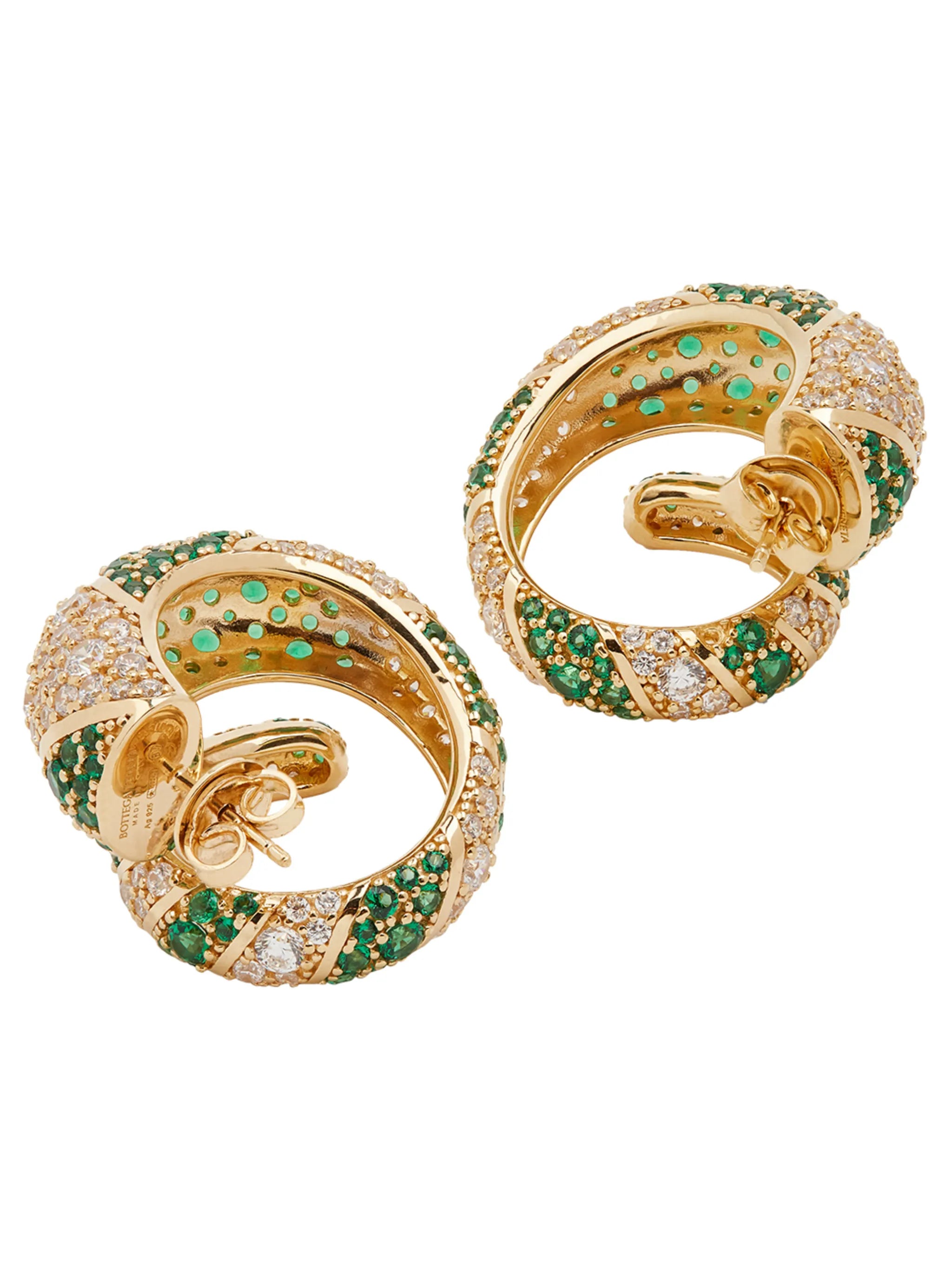 crystal-embellished twist hoop earrings