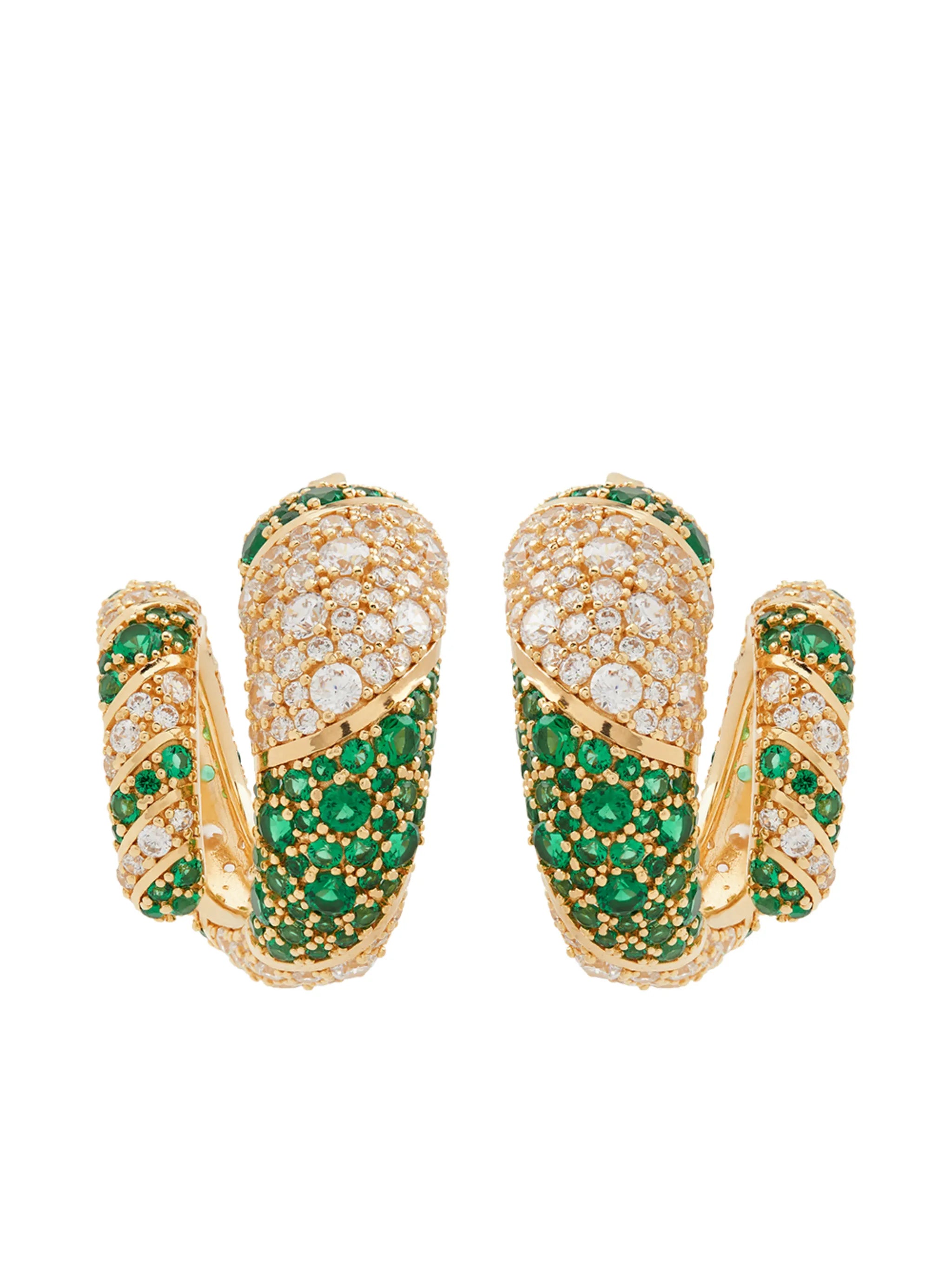 crystal-embellished twist hoop earrings