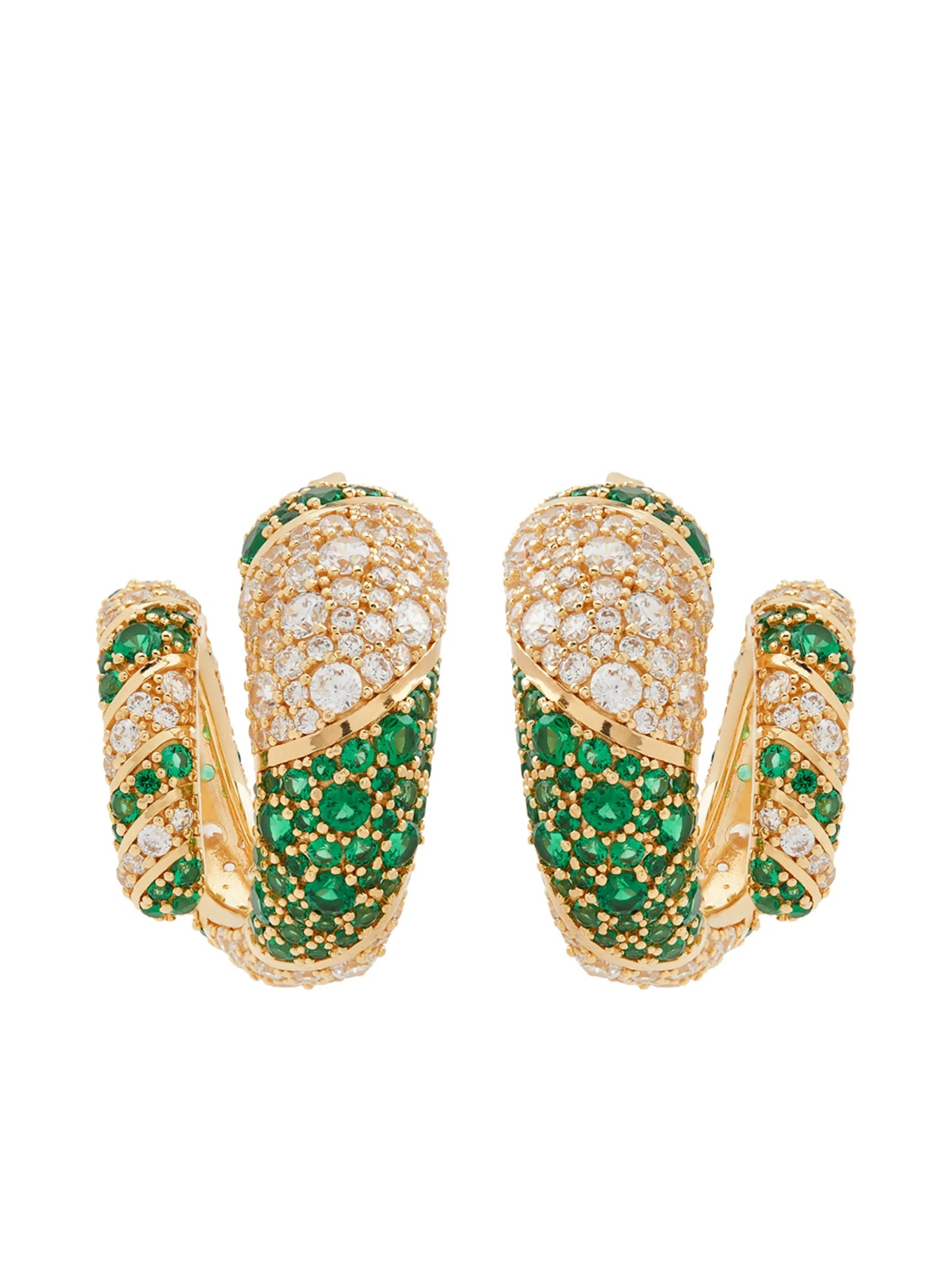 crystal-embellished twist hoop earrings