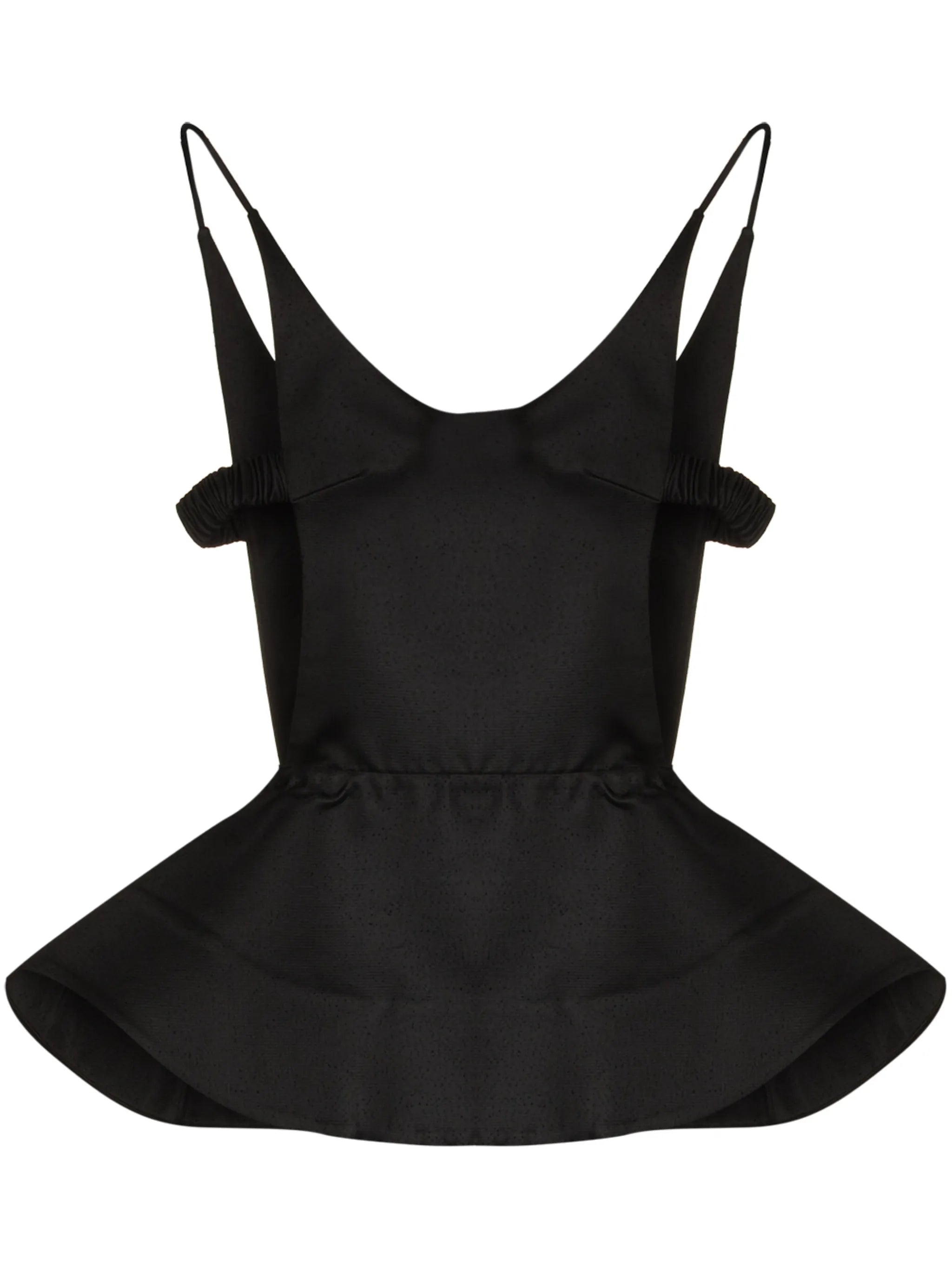 cutout peplum-waist top
