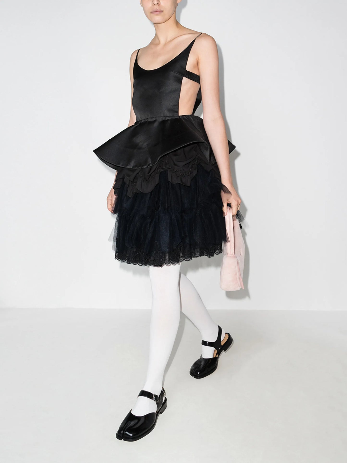 cutout peplum-waist top