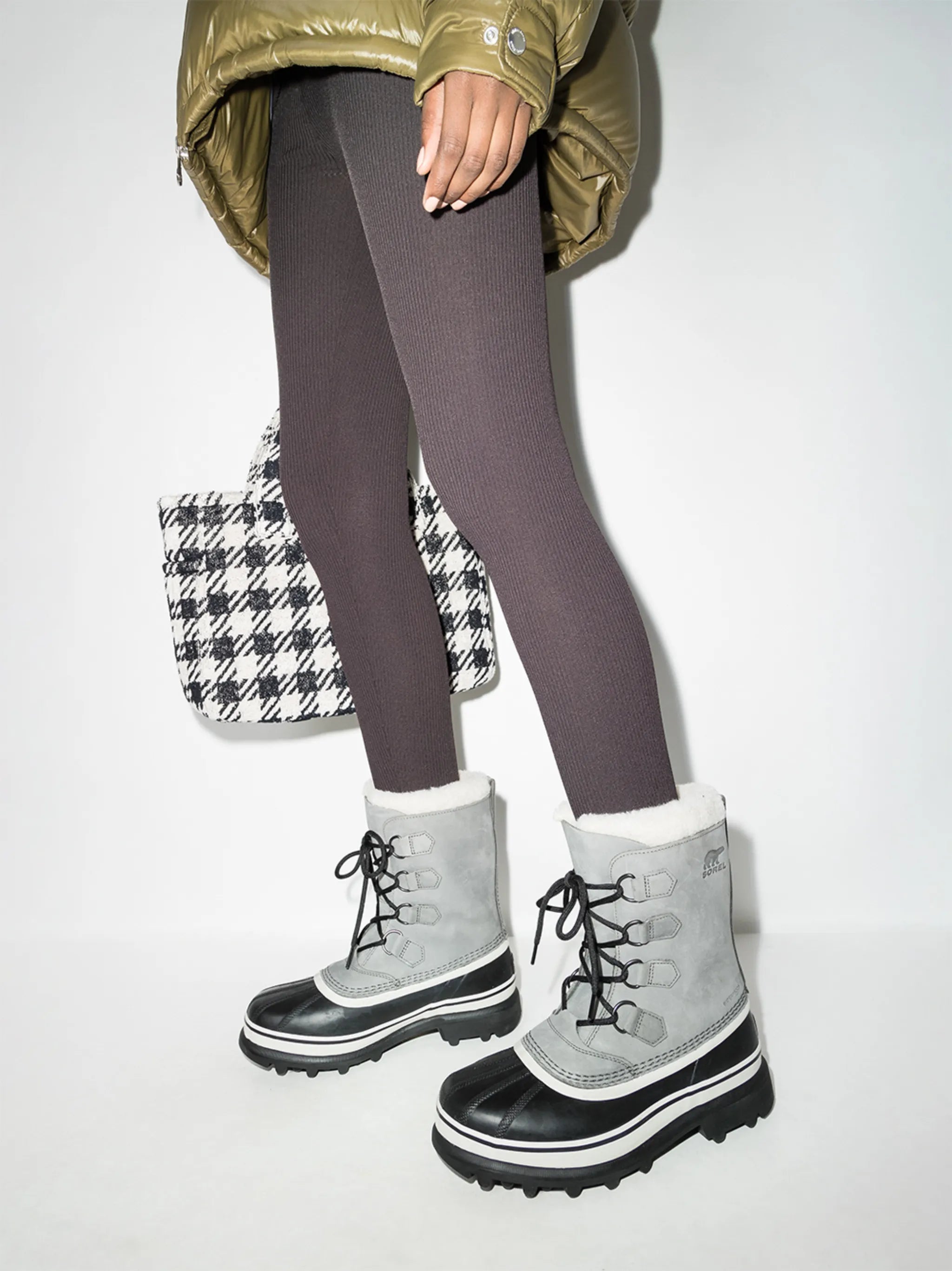 Caribou leather snow boots