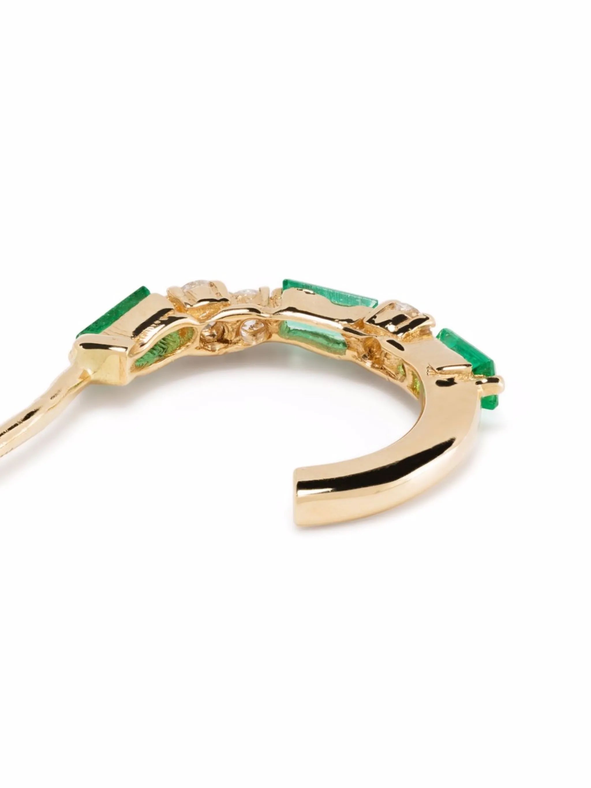 18kt yellow gold emerald and diamond earrings