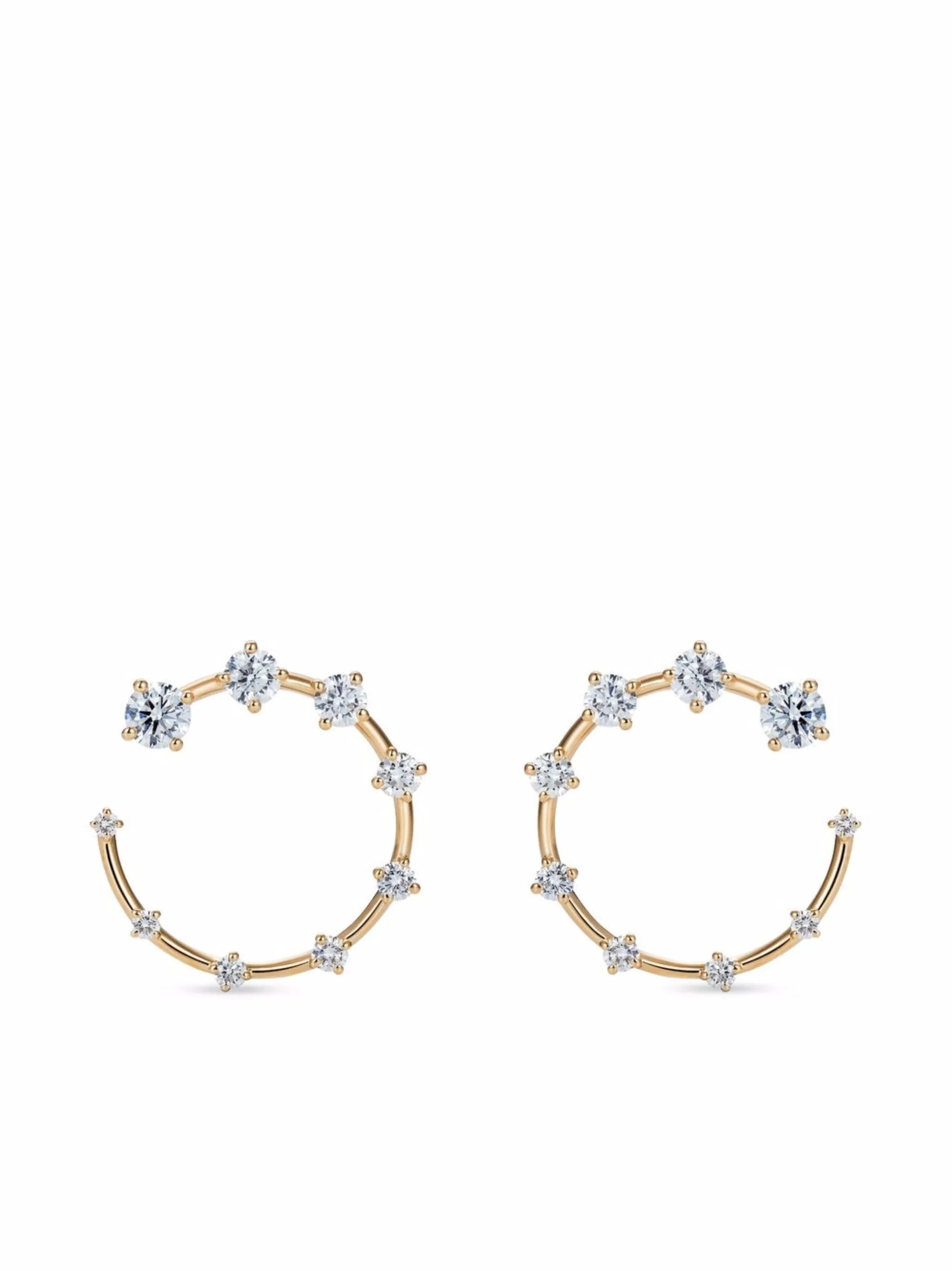 18kt yellow gold Circle small diamond earrings