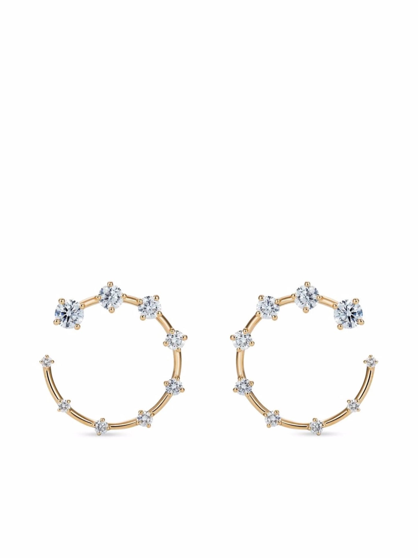 18kt yellow gold Circle small diamond earrings
