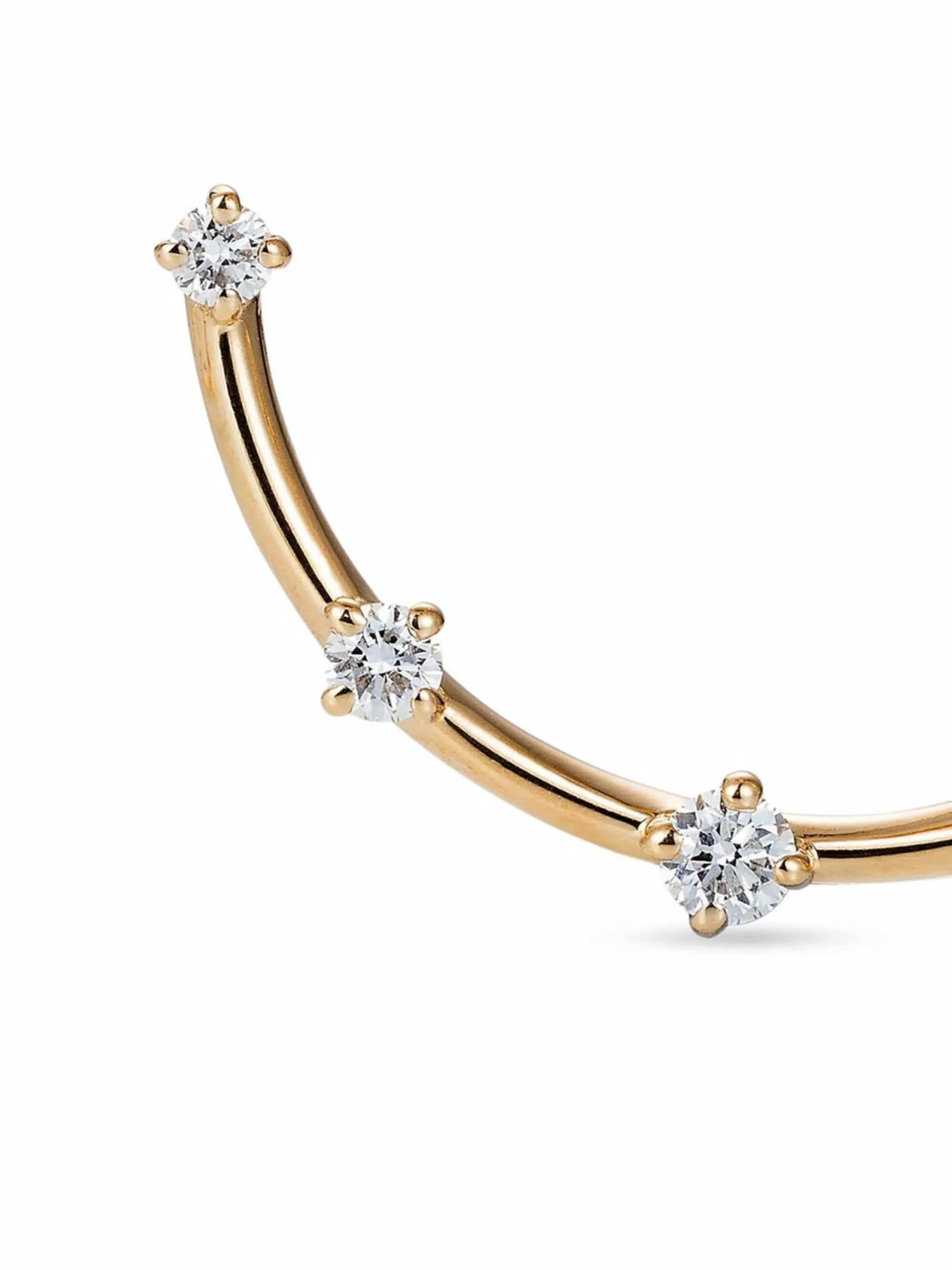 18kt yellow gold Circle small diamond earrings