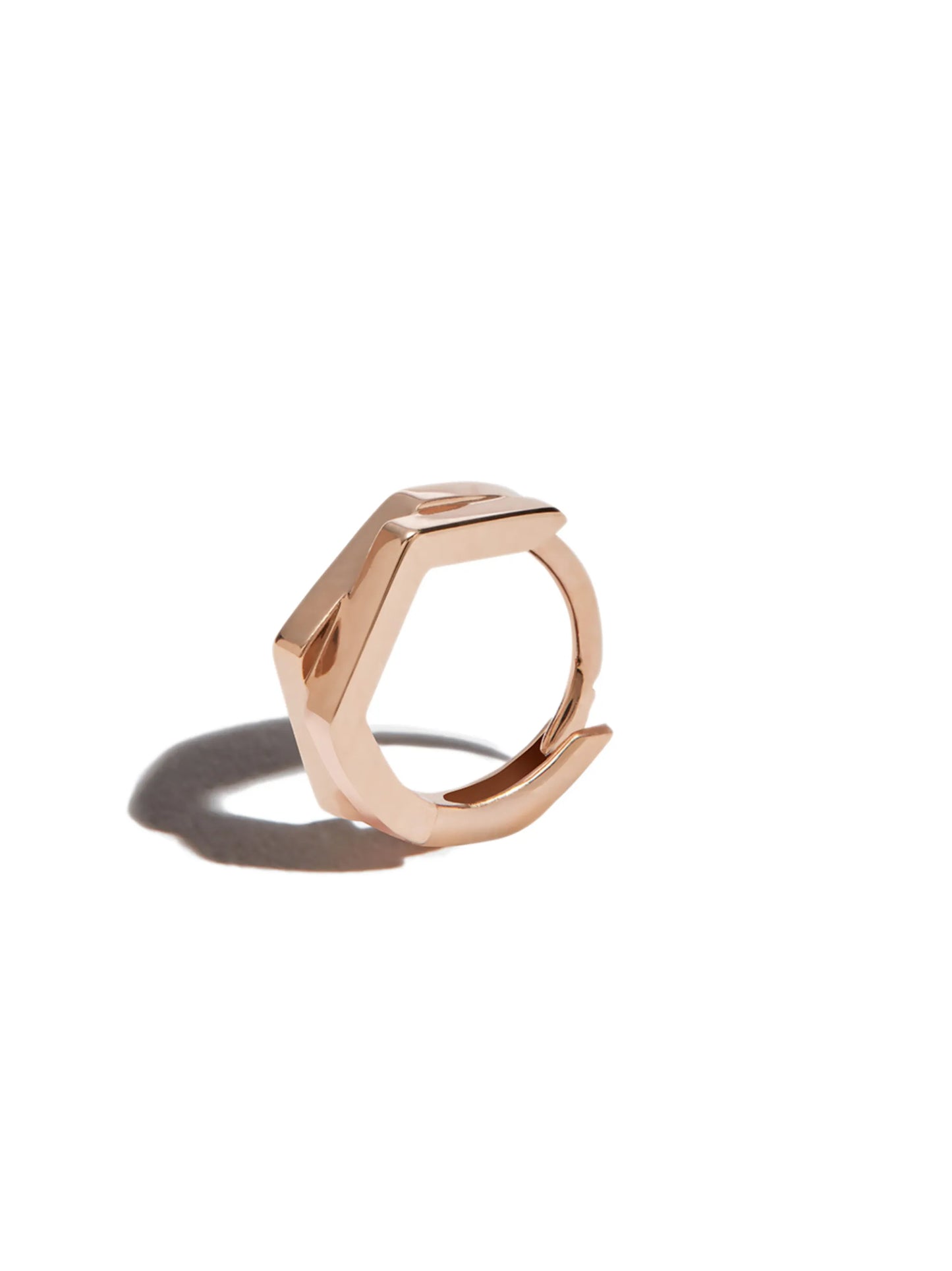 18kt rose gold Antifer two-row hoop earring