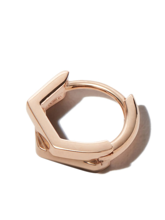 18kt rose gold Antifer two-row hoop earring