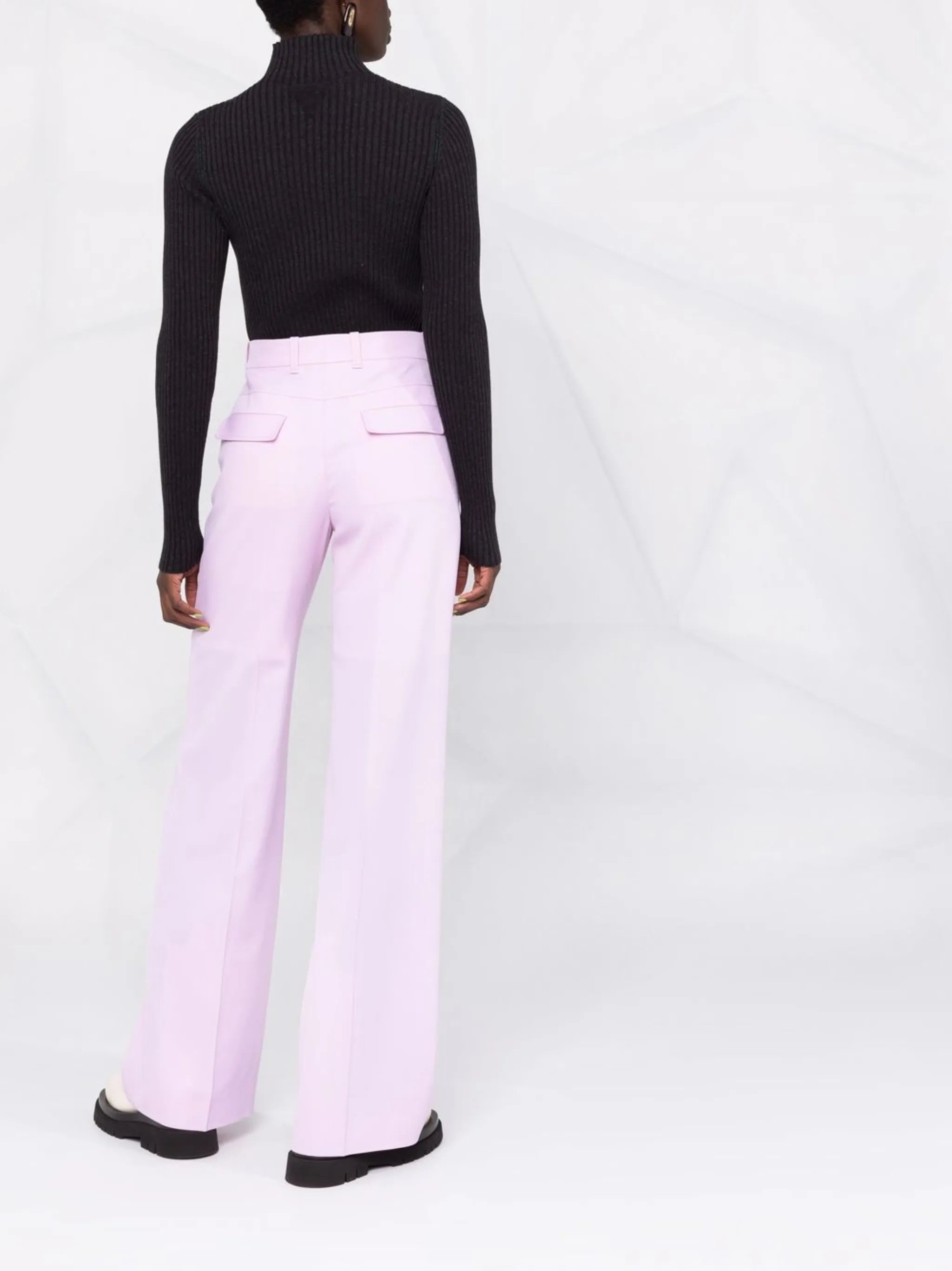 cutout-detail ribbed jumper