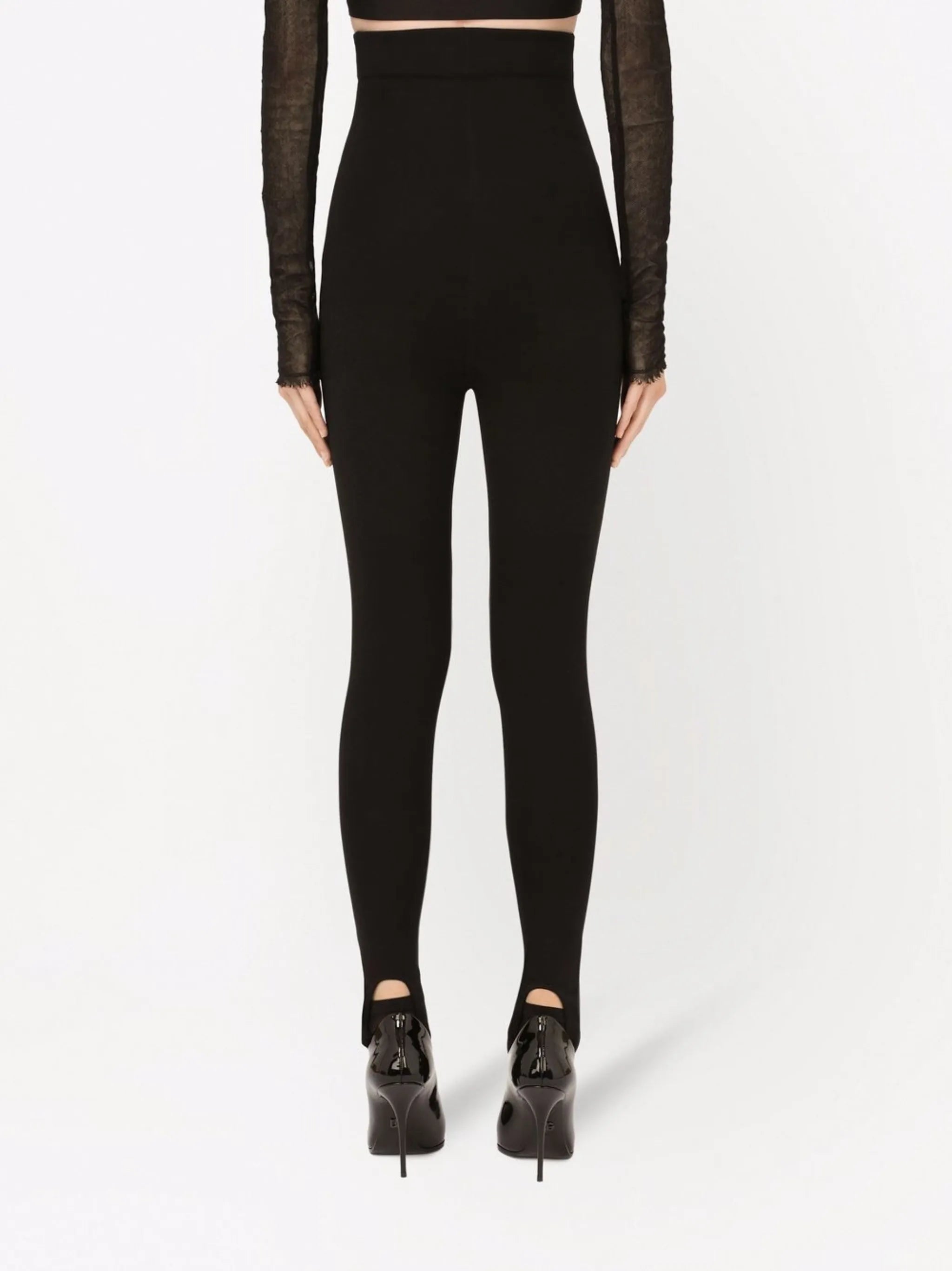 zip-embellished stirrup trousers