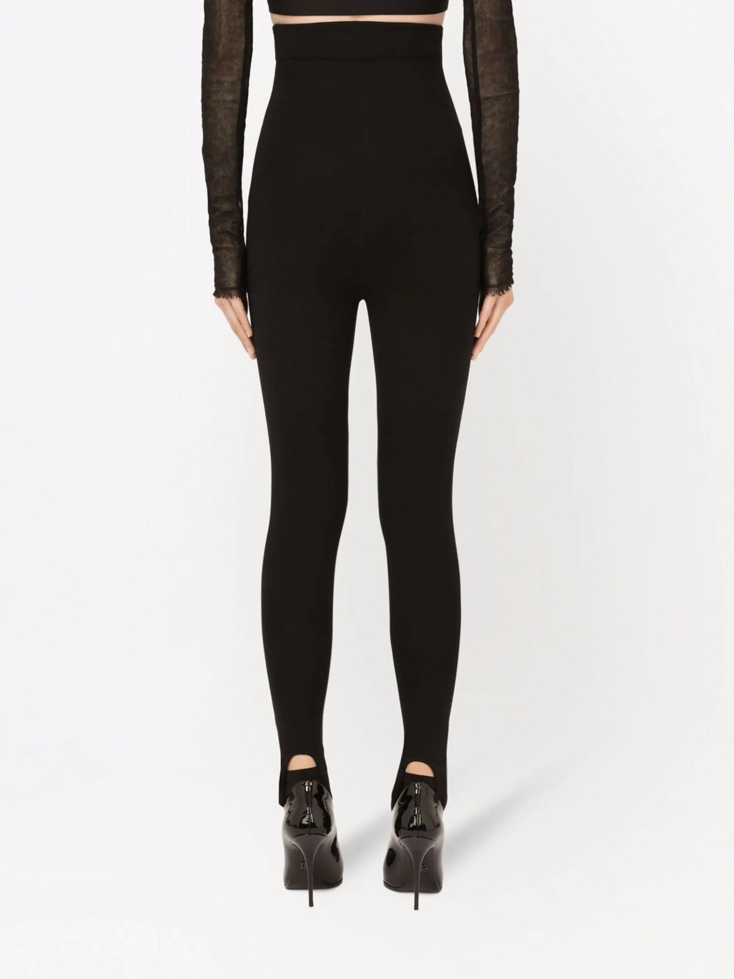 zip-embellished stirrup trousers
