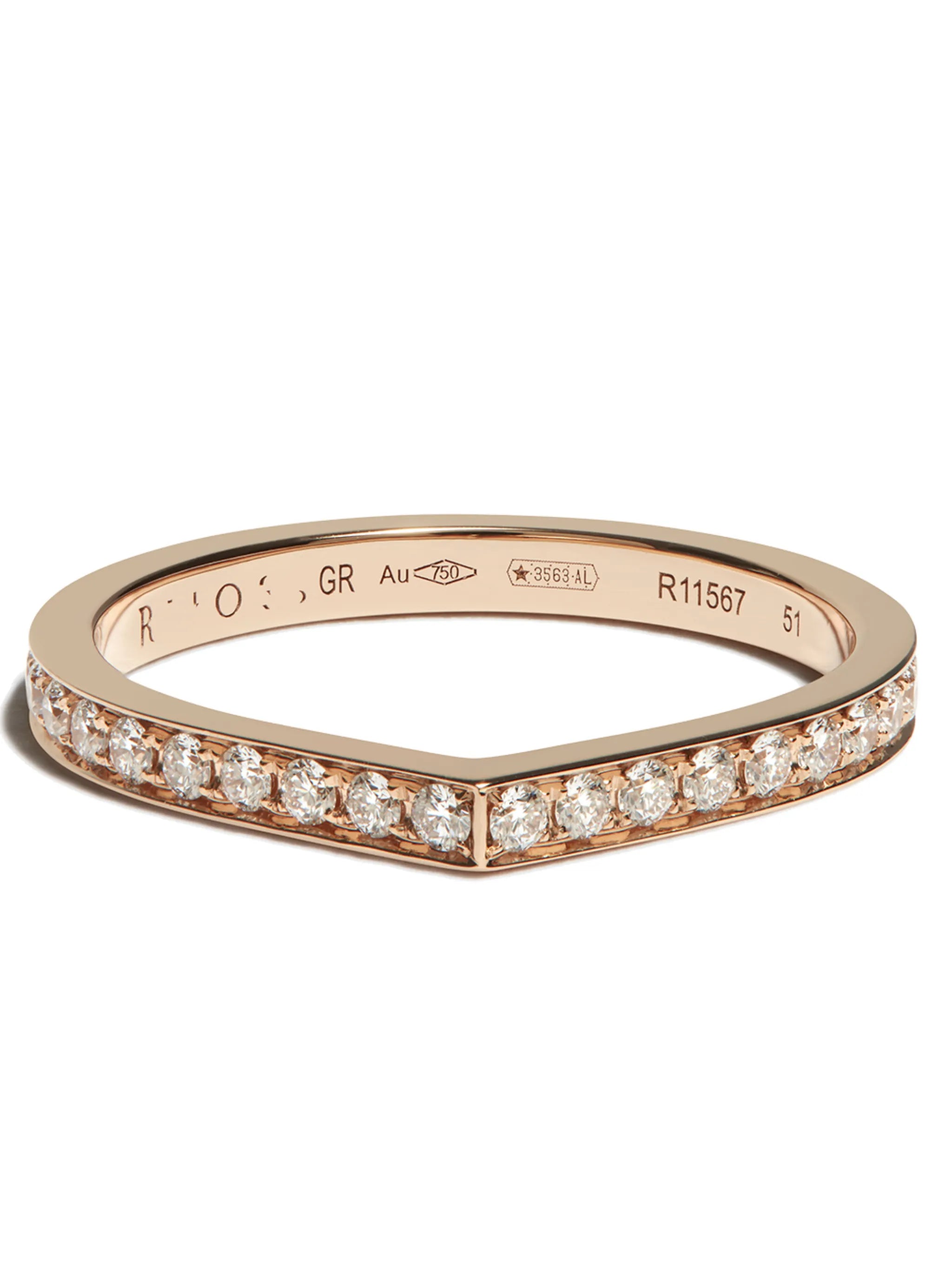 REPOSSI 18CT RG DIA 1 ROW RNG