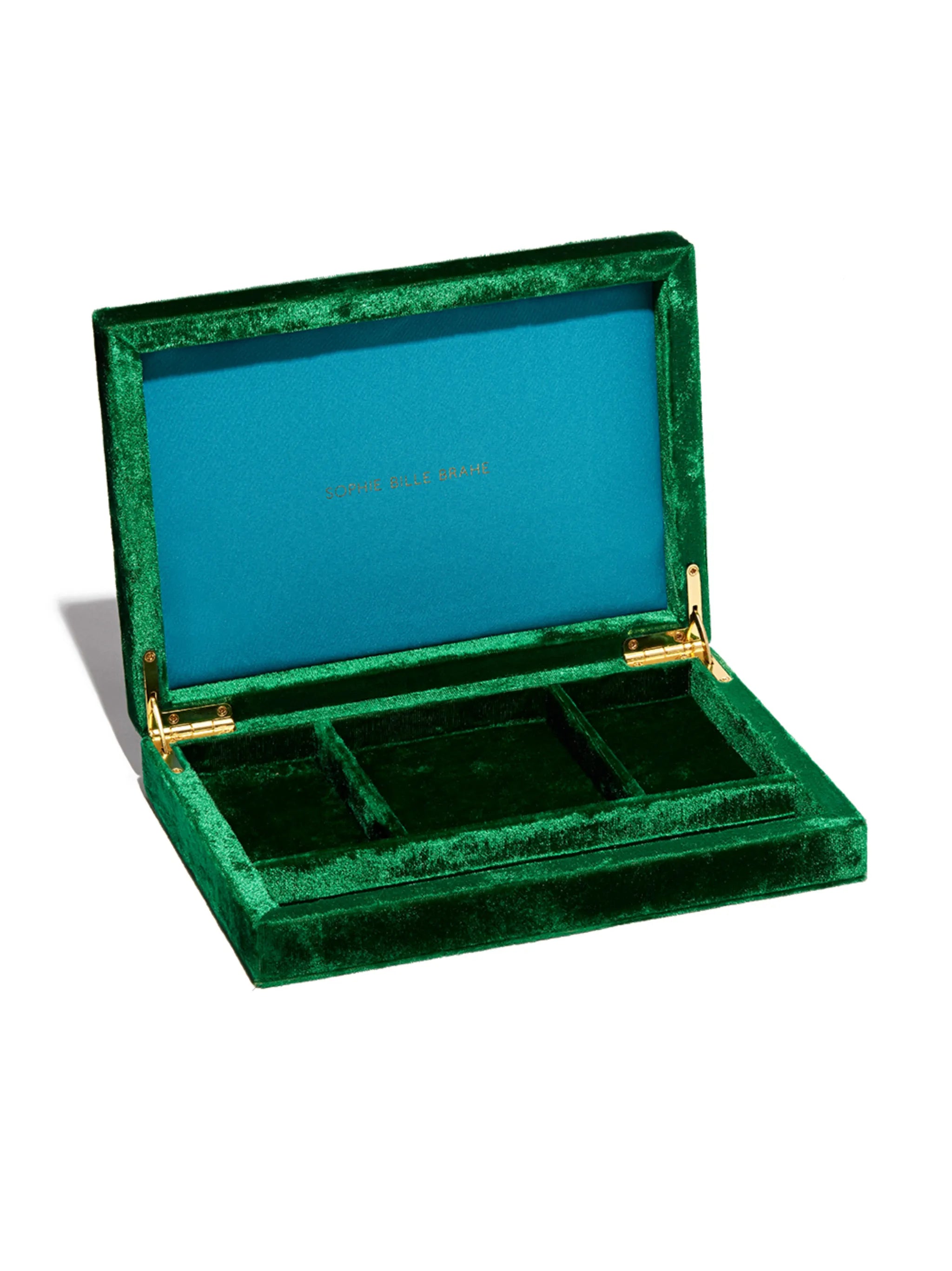 Trésor crushed-velvet jewellery box