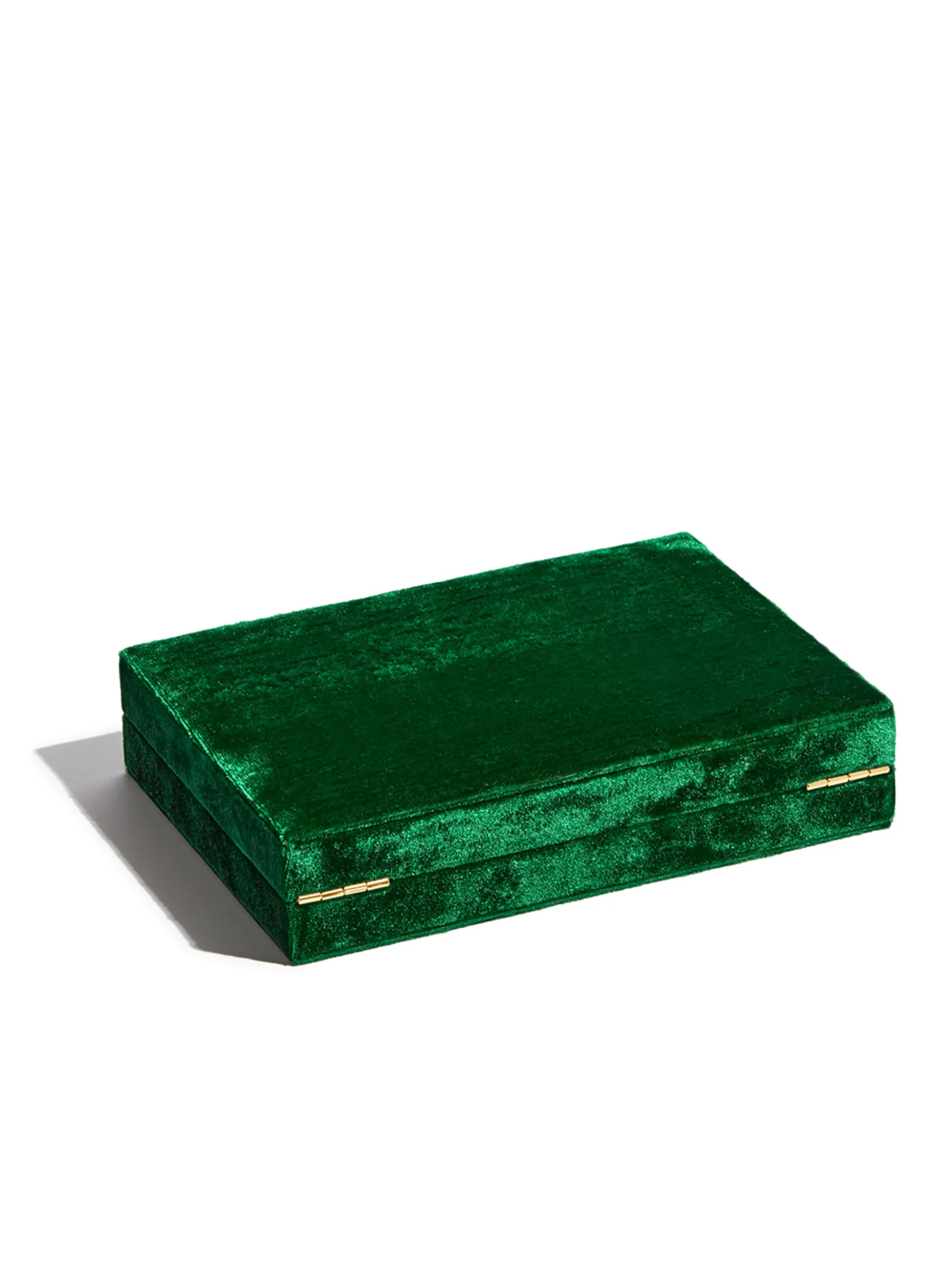 Trésor crushed-velvet jewellery box