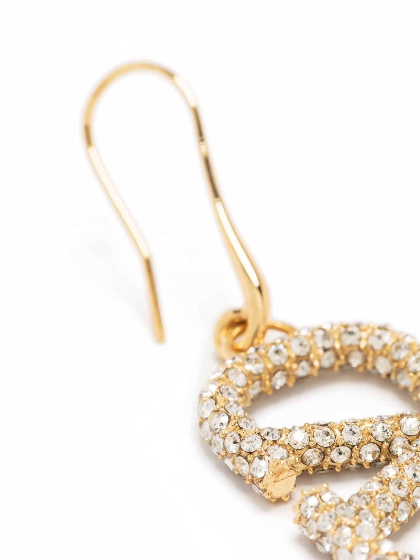 crystal-embellished VLogo earrings