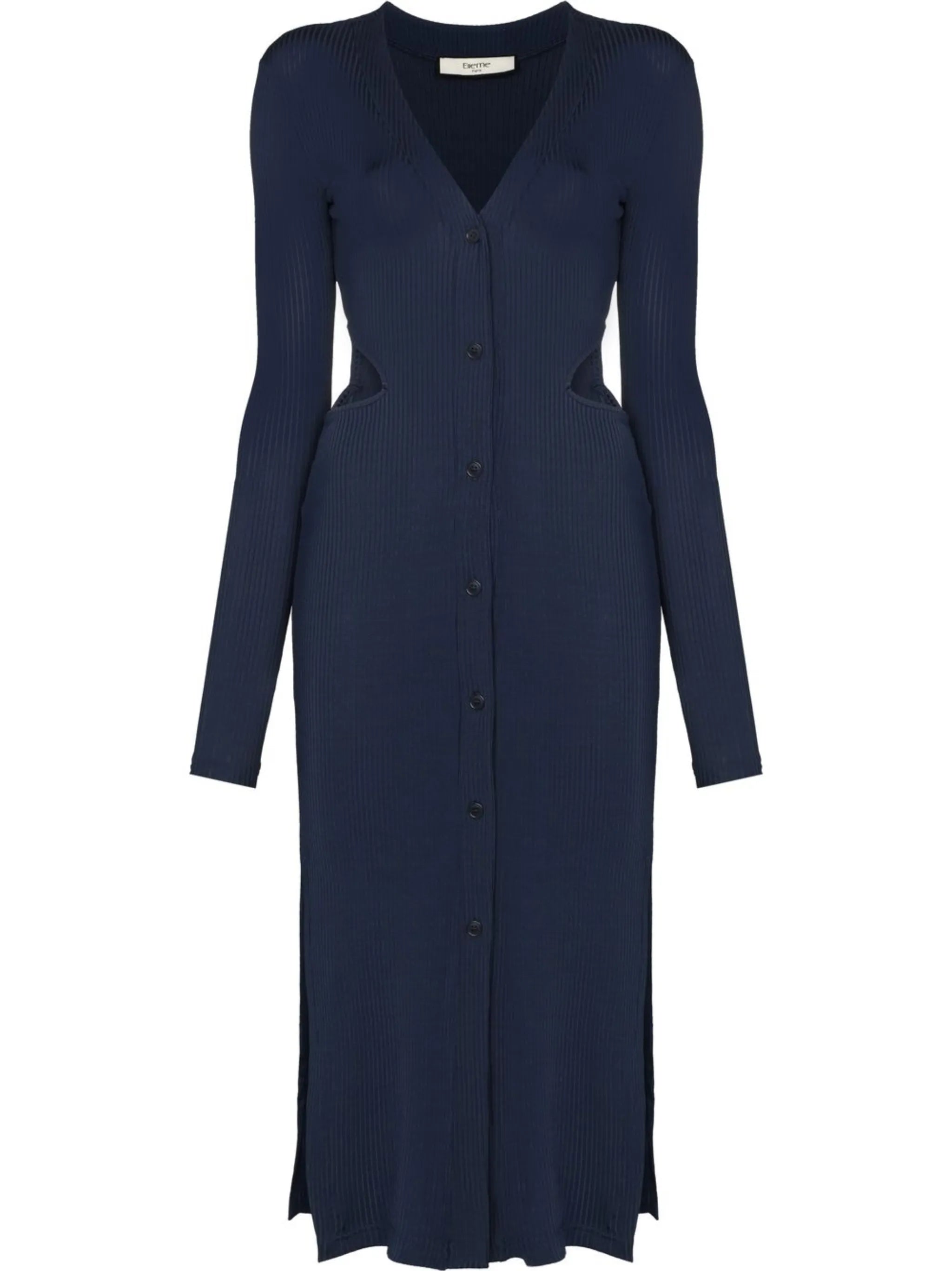 cut-out V-neck midi dress