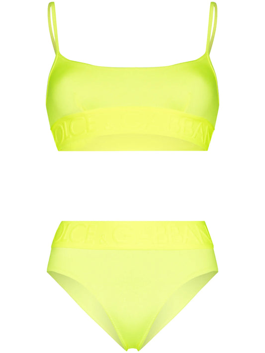 logo-band high-rise bikini set