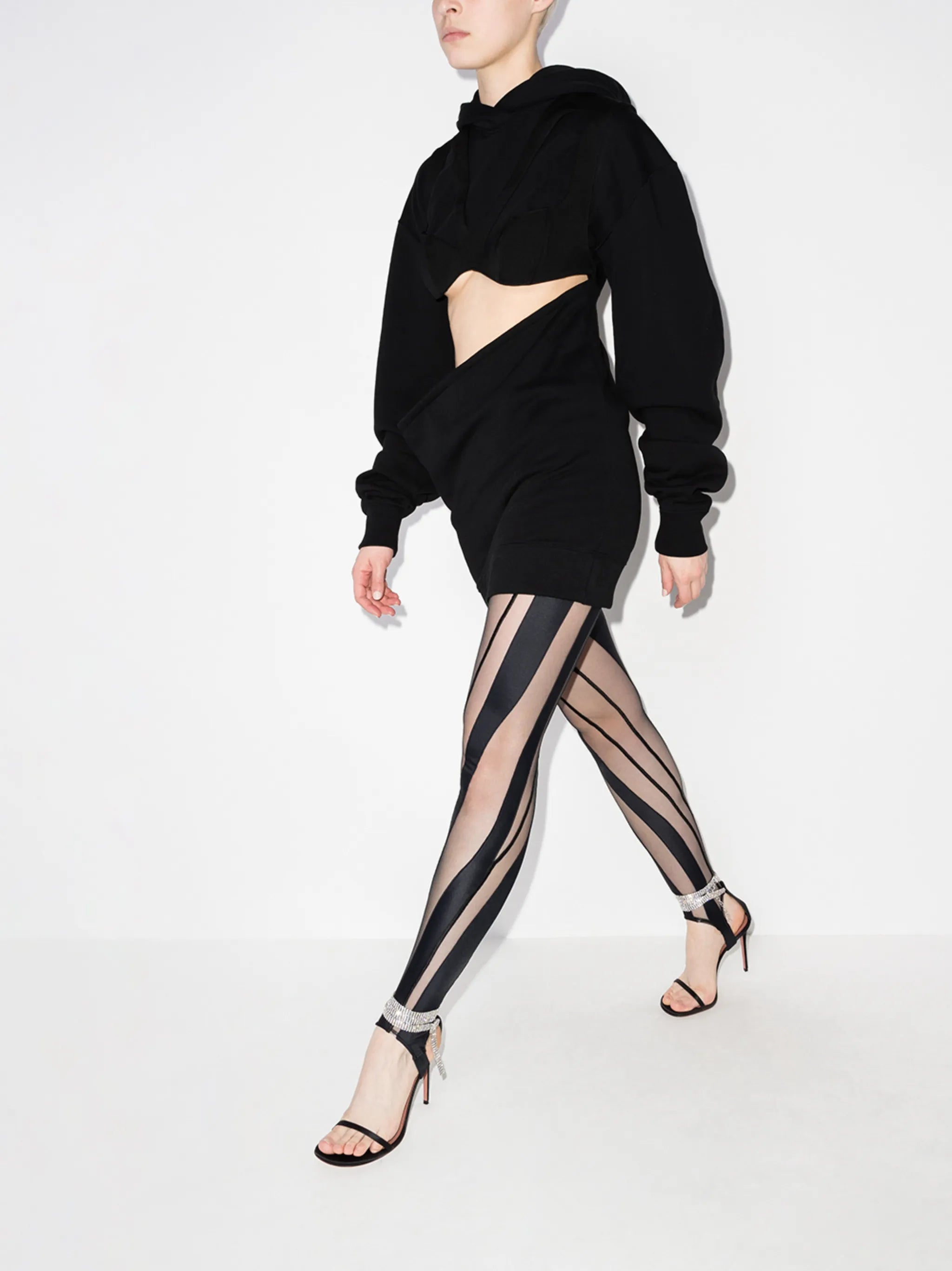 cut-out hooded short dress