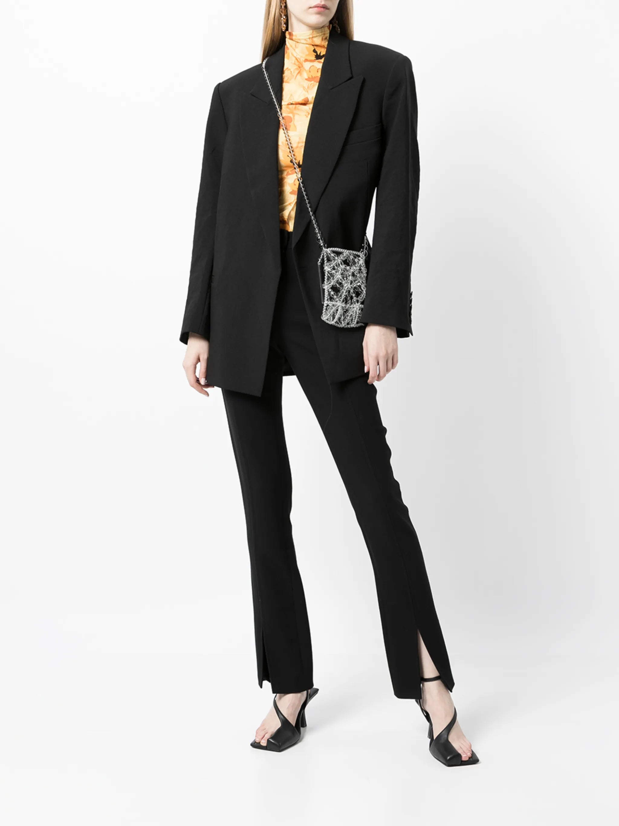 double-breasted boxy blazer