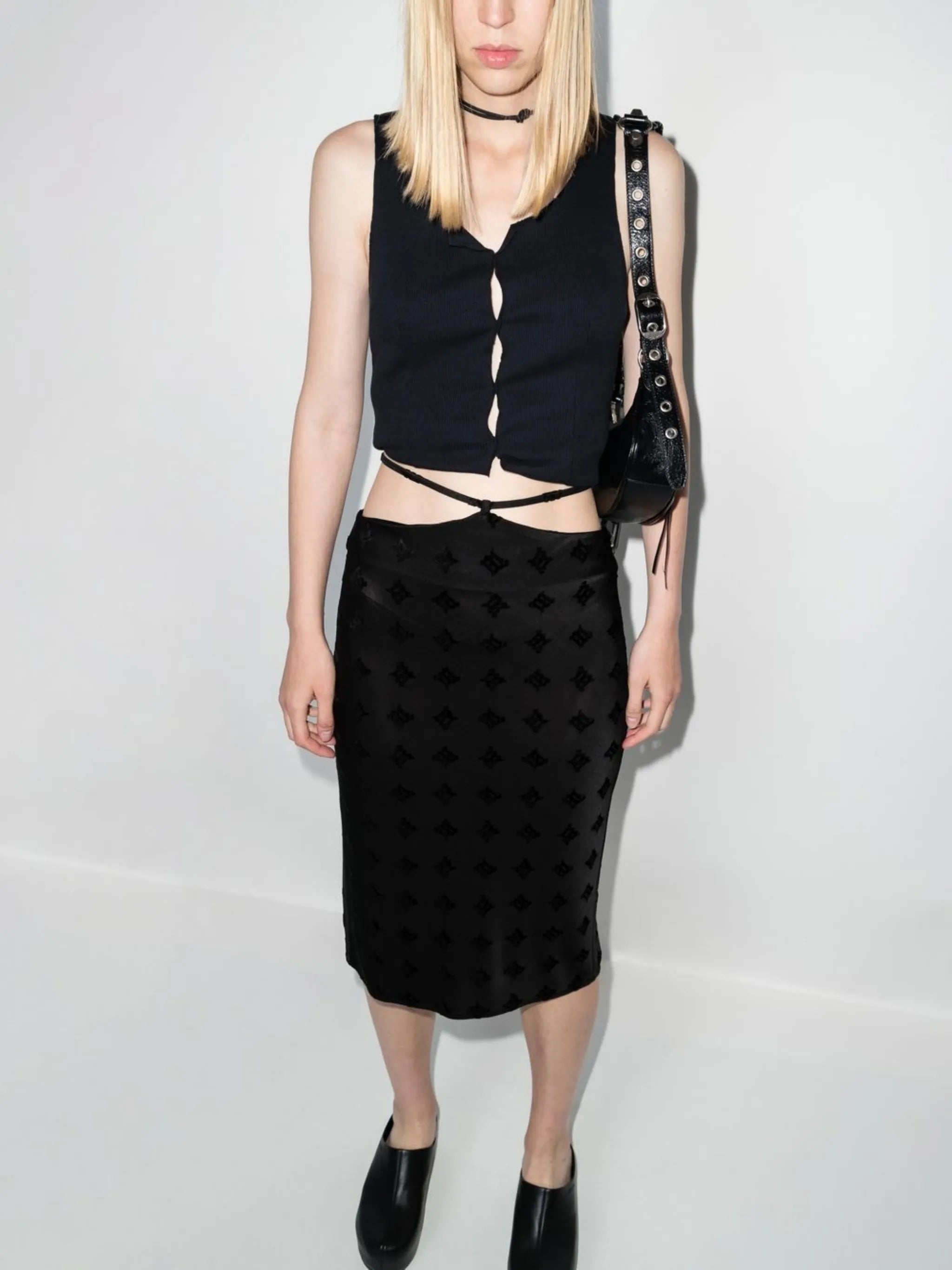 cut-out pencil skirt