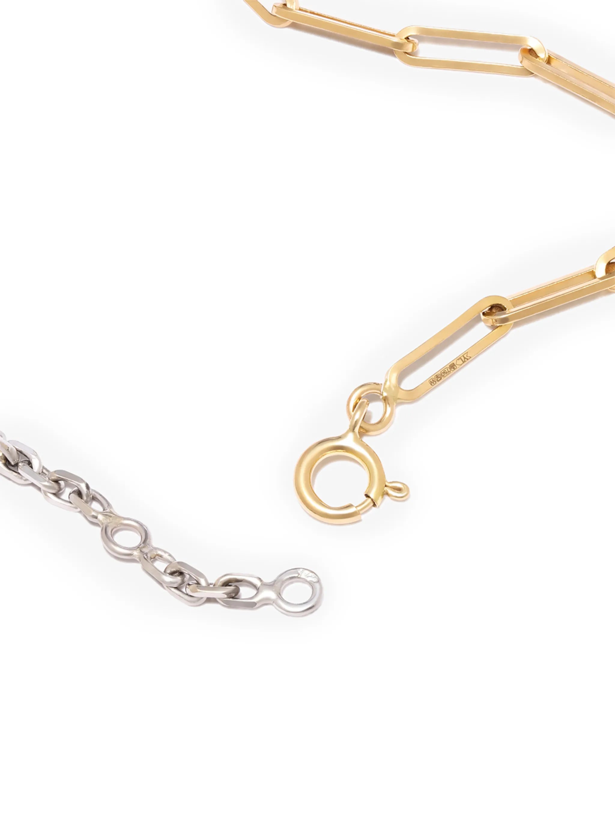 18kt yellow and white gold garnet chain-link bracelet