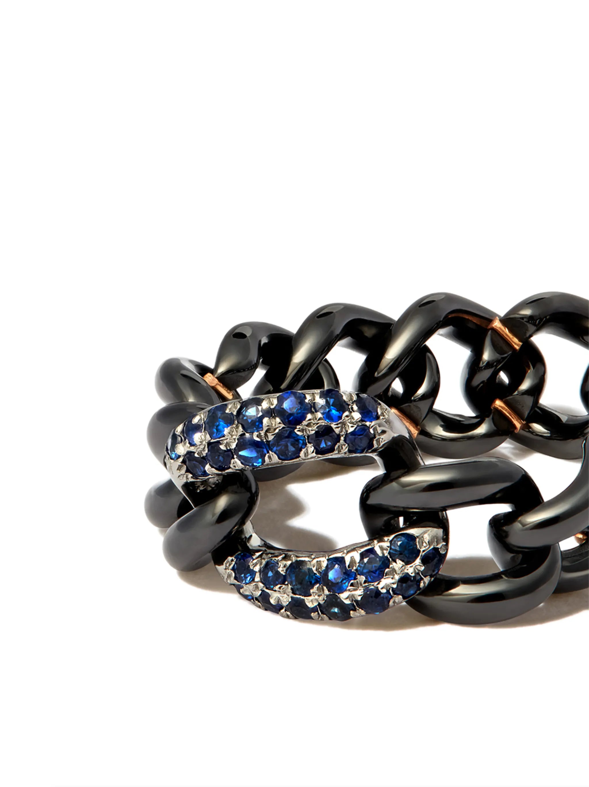 18K black gold jumbo link ring
