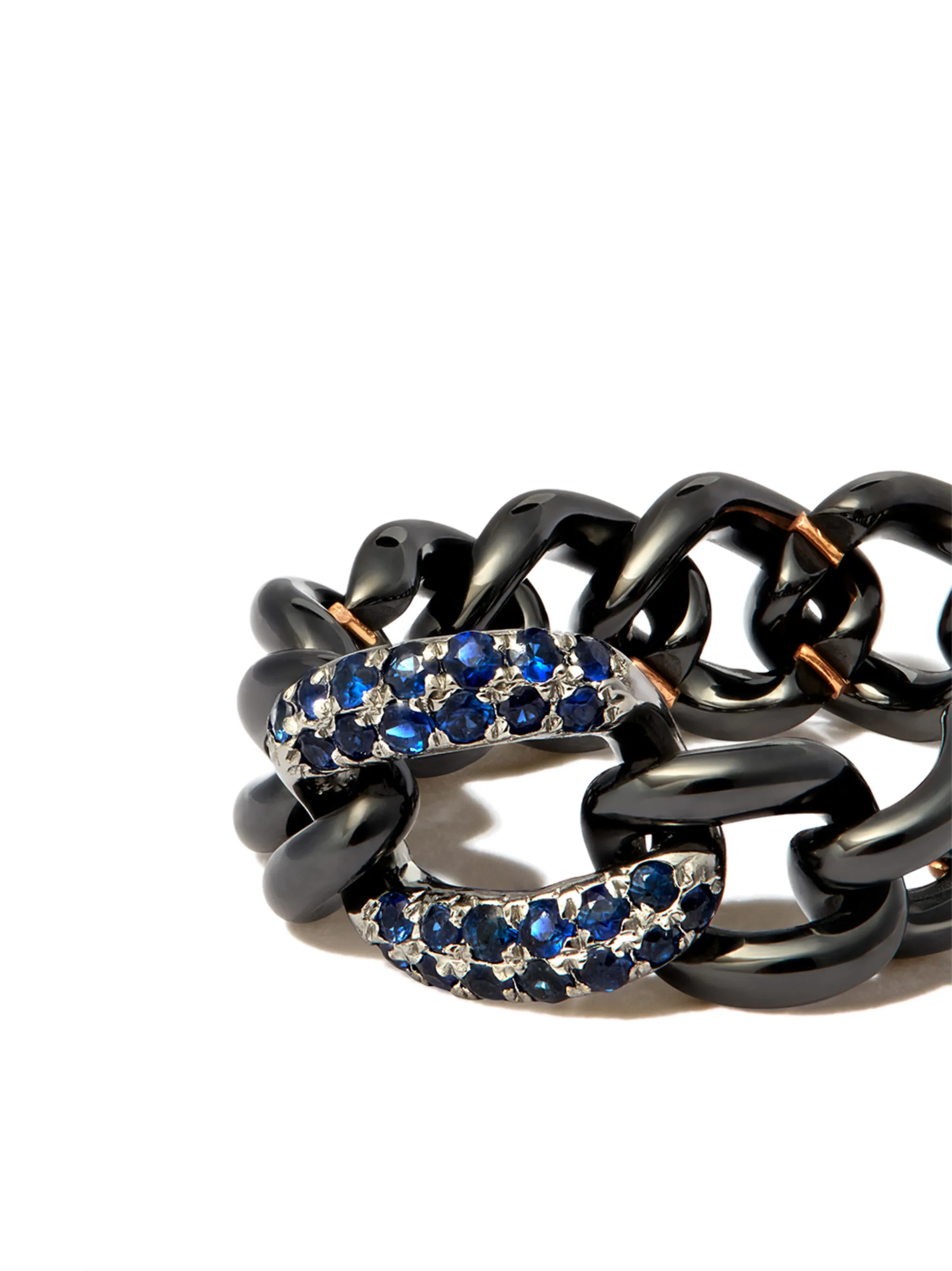 18K black gold jumbo link ring