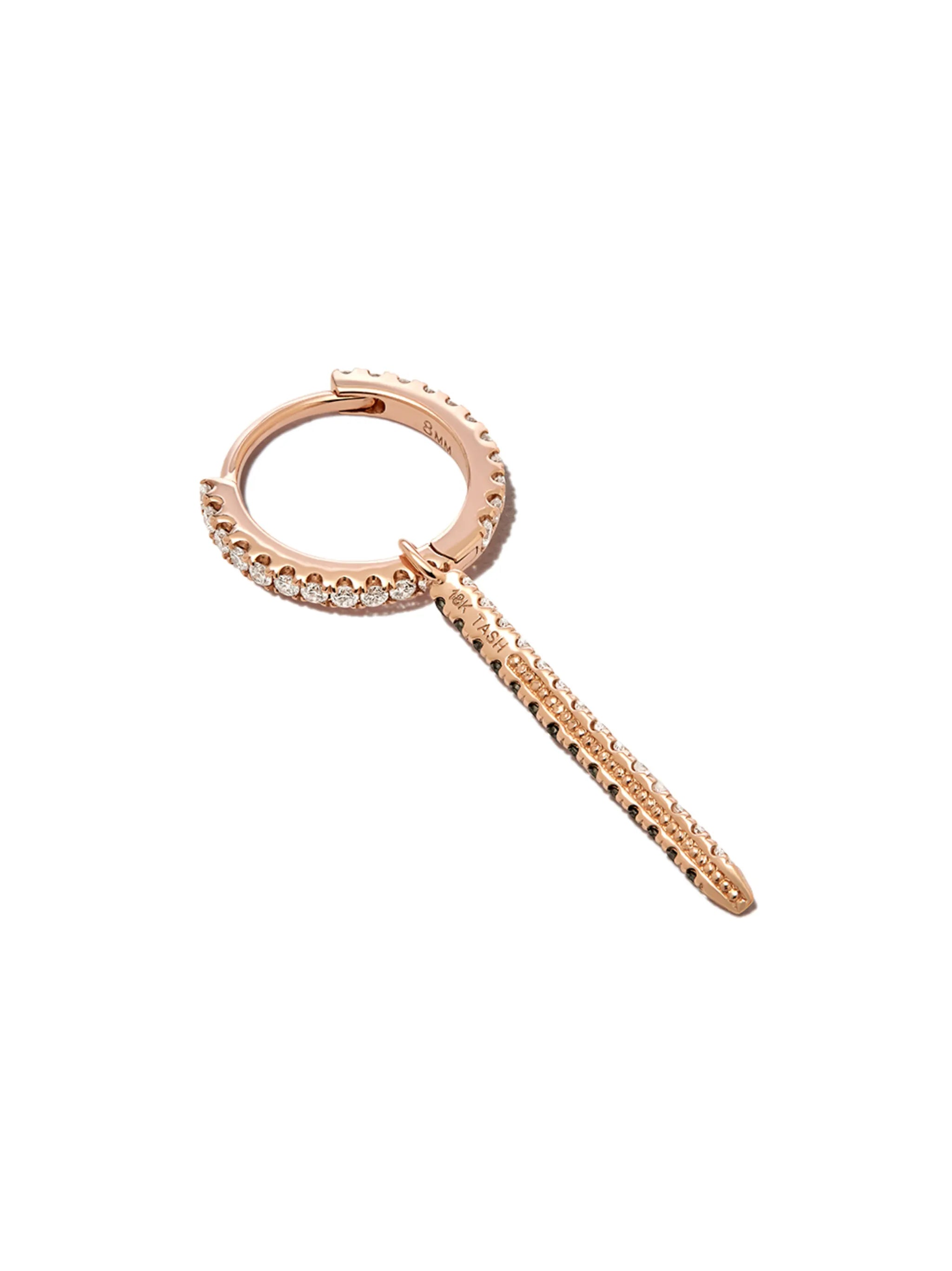 18kt rose gold Eternity Bar diamond charm
