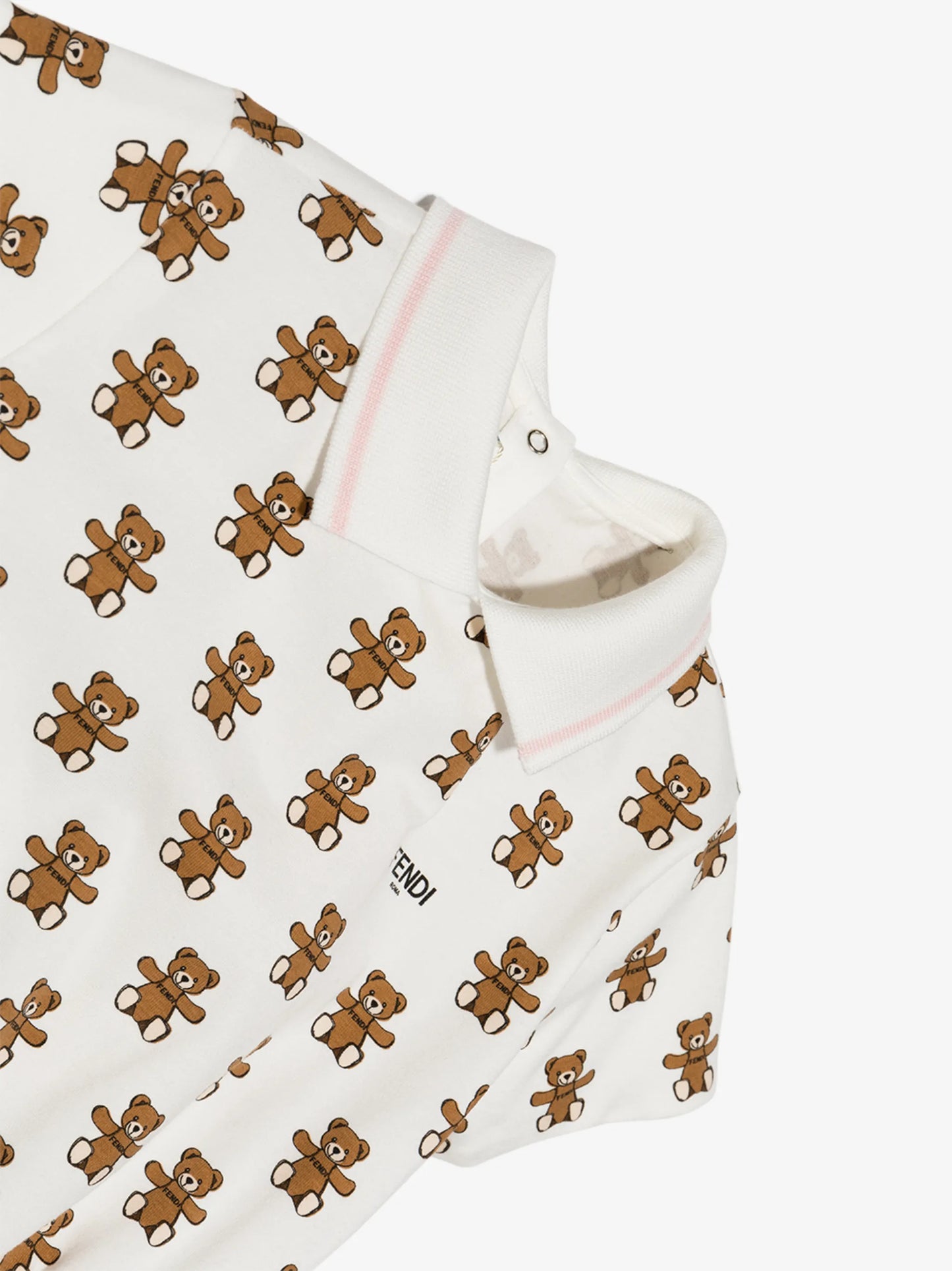 teddy bear print pleated dress