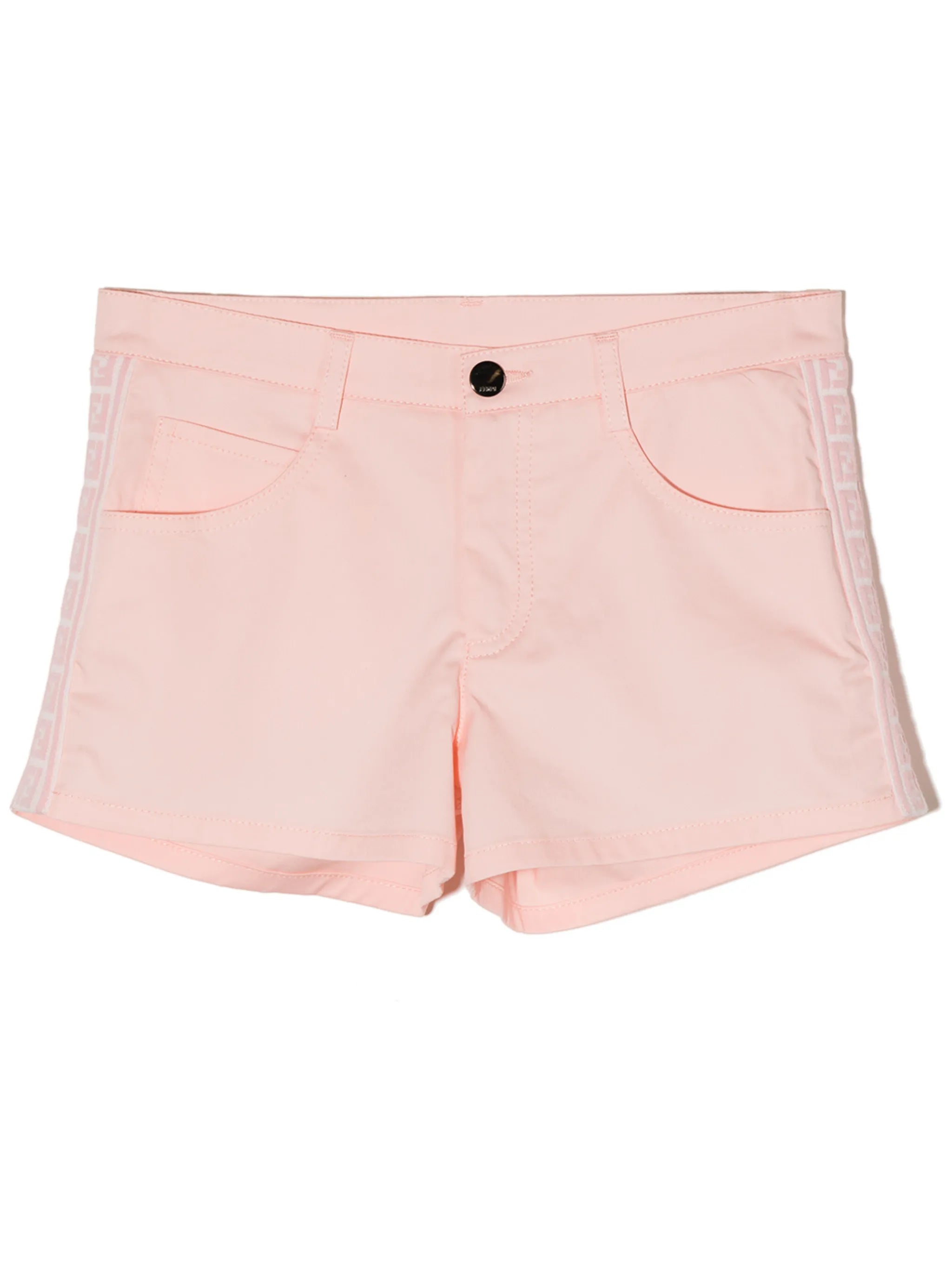 logo-trim denim shorts