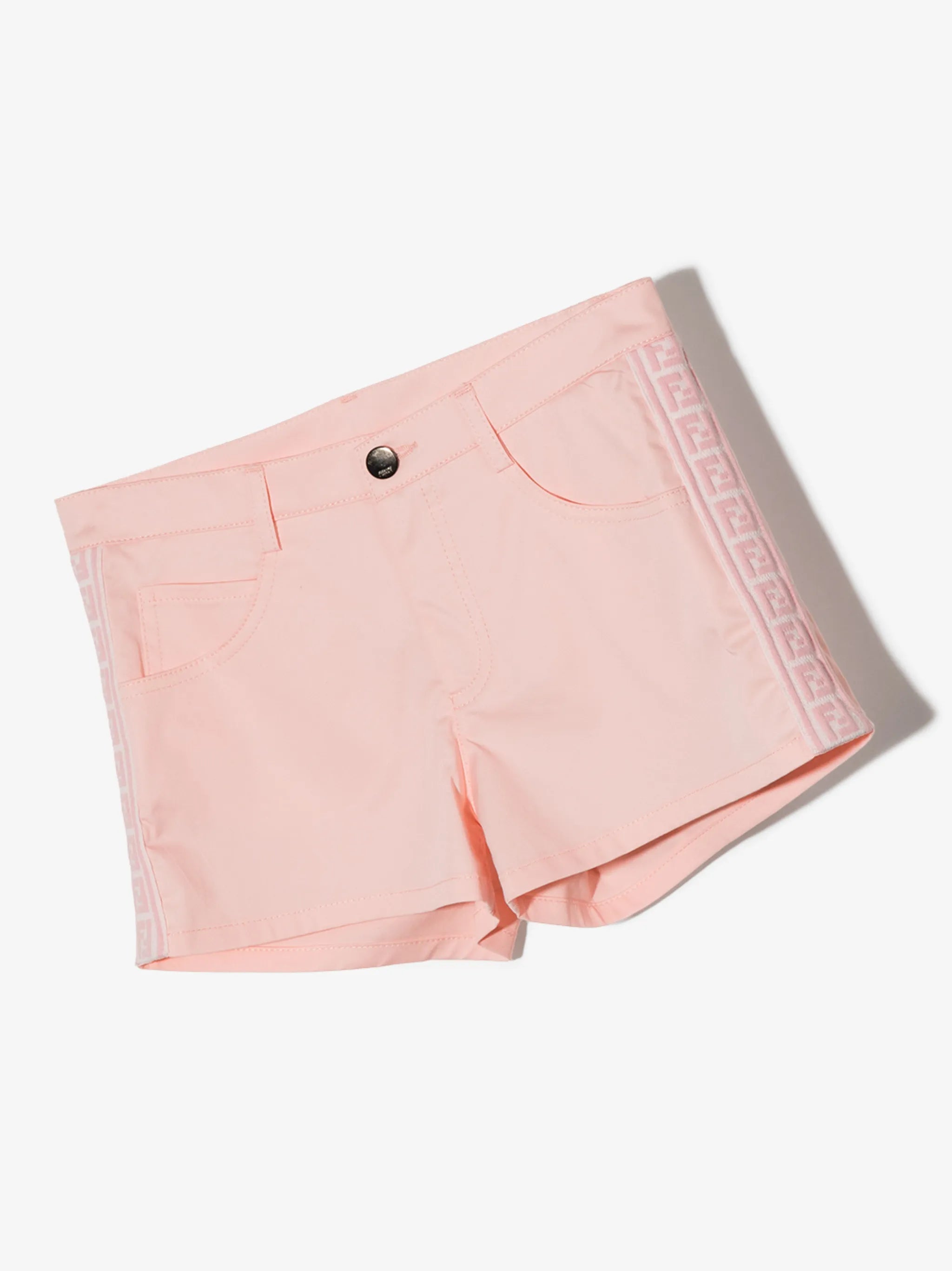logo-trim denim shorts