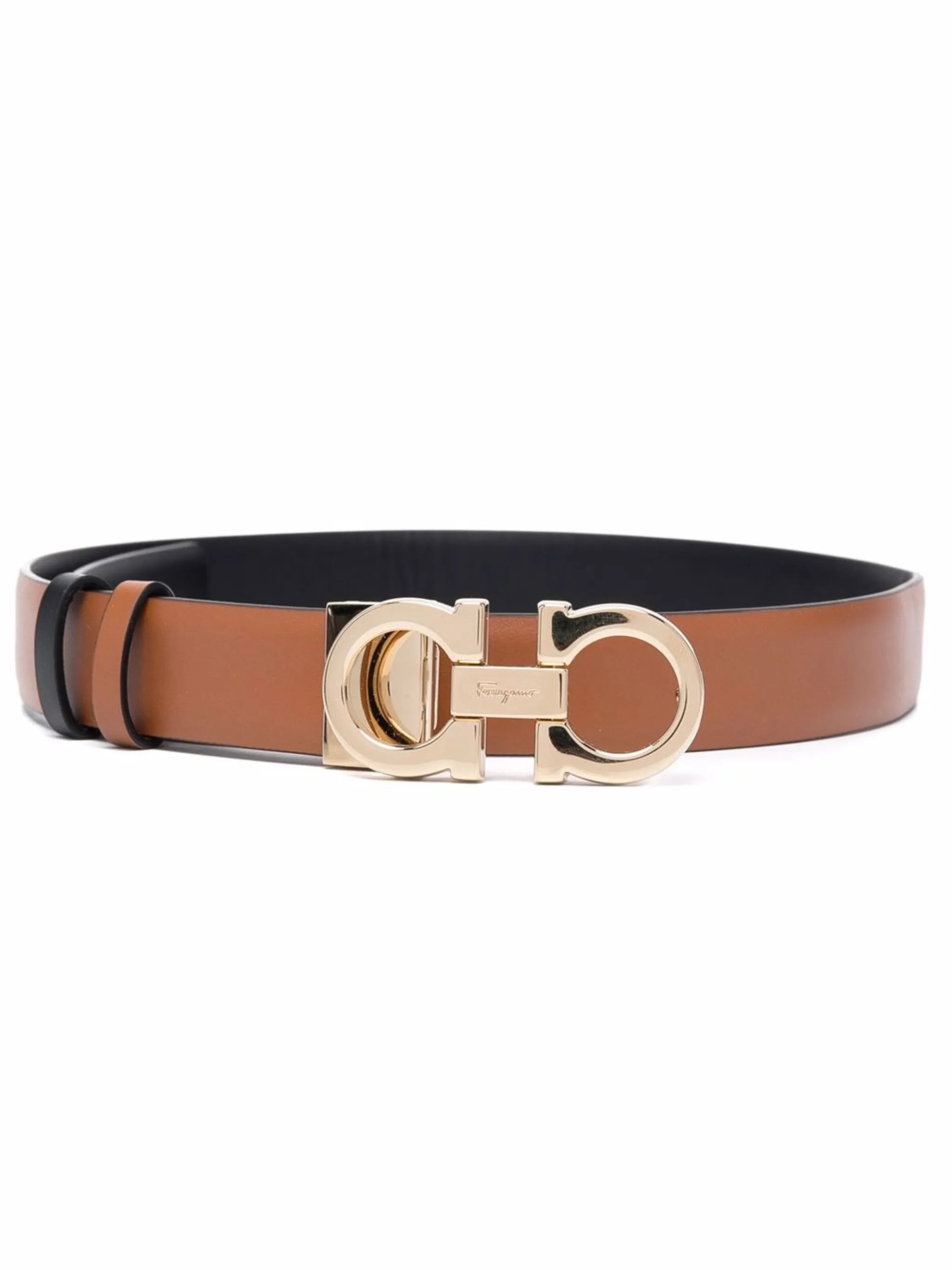 Gancini-buckle reversible belt