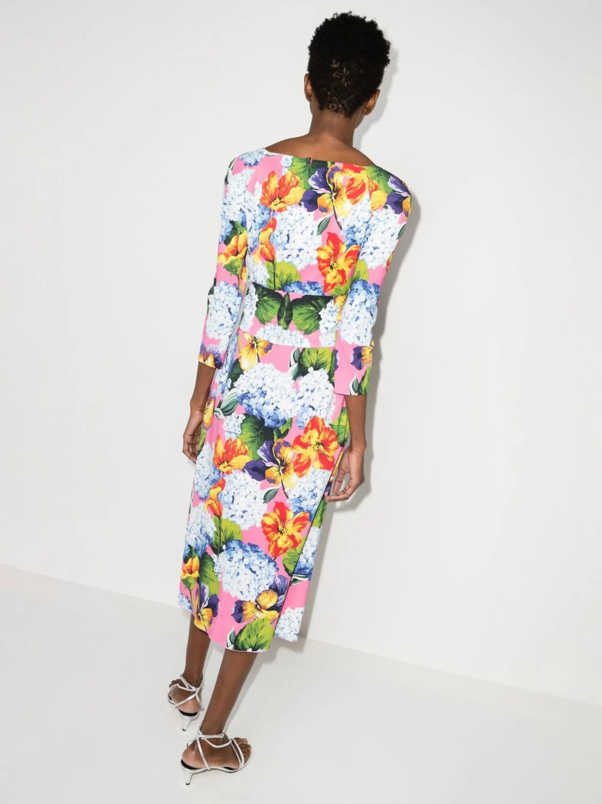 floral-print midi dress