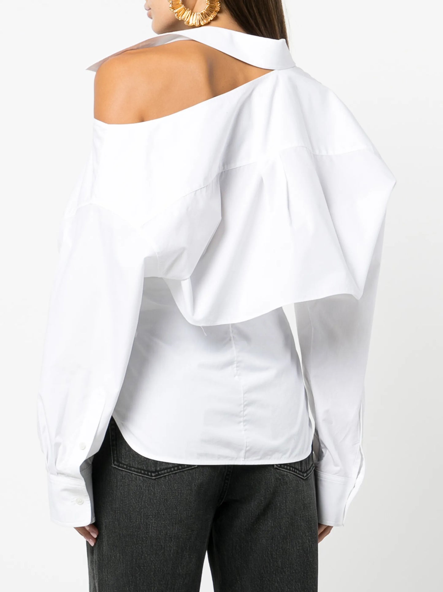 cut-out asymmetric shirt