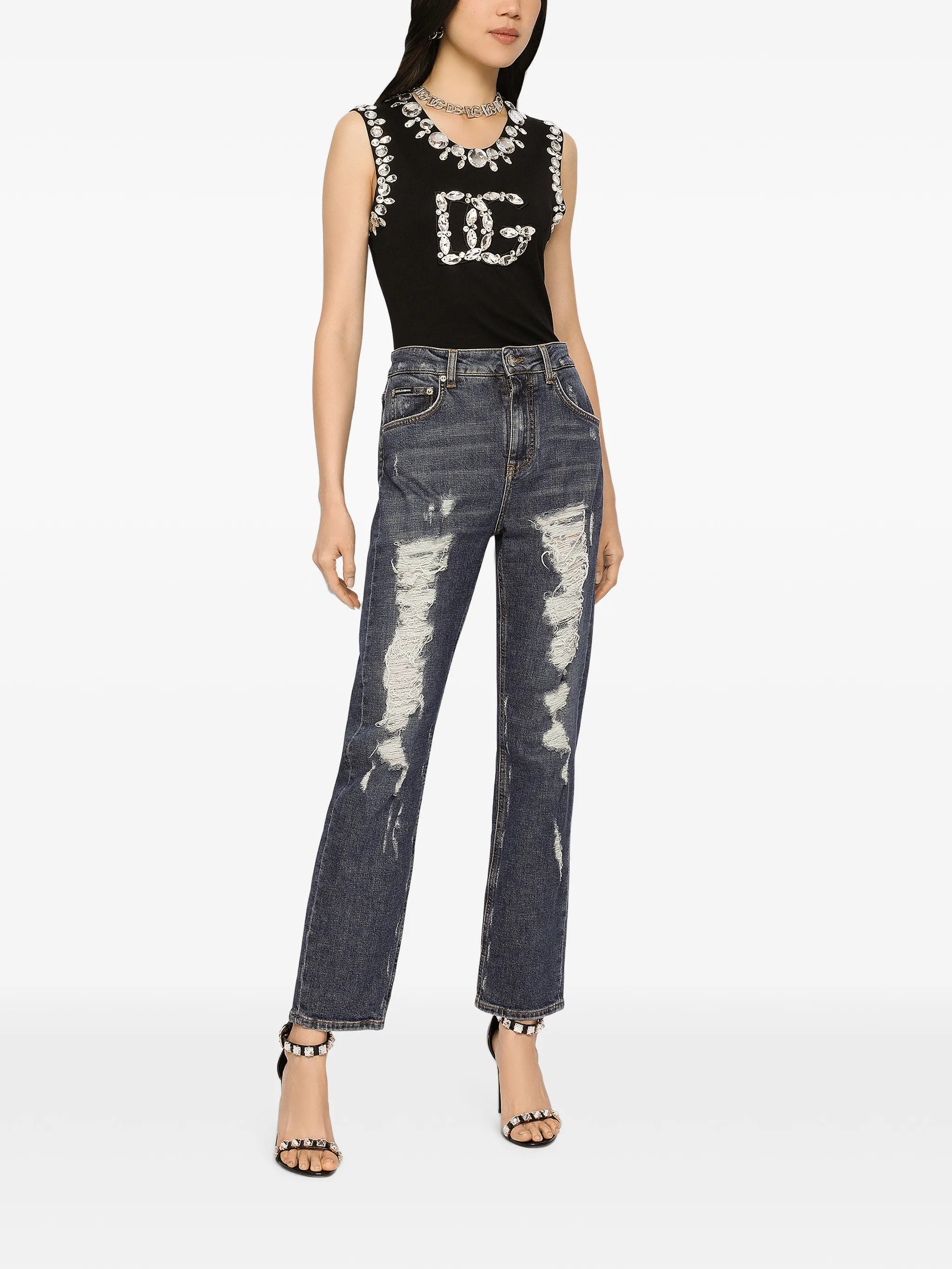 distressed boyfriend jeans