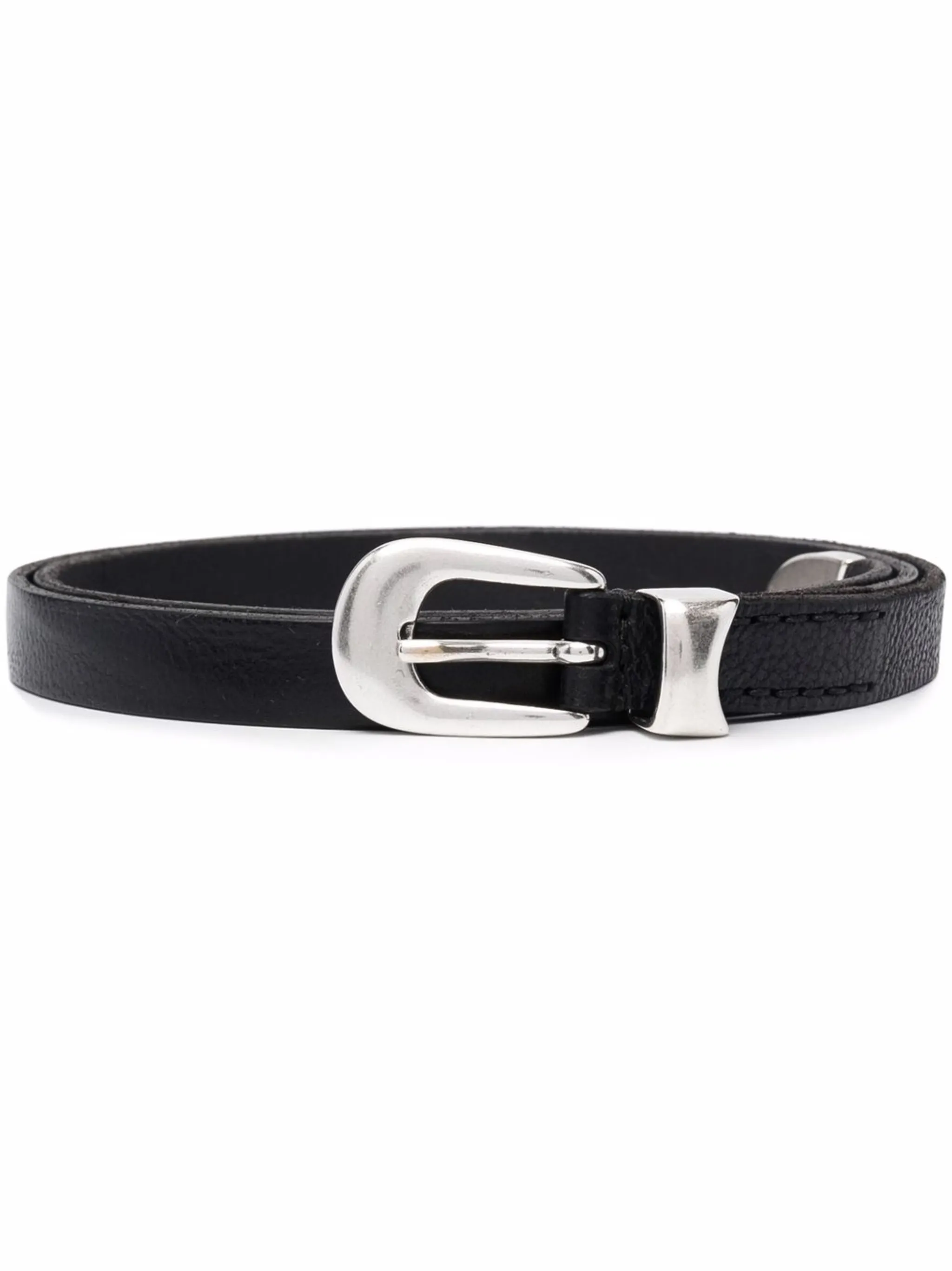 leather metal-tip belt