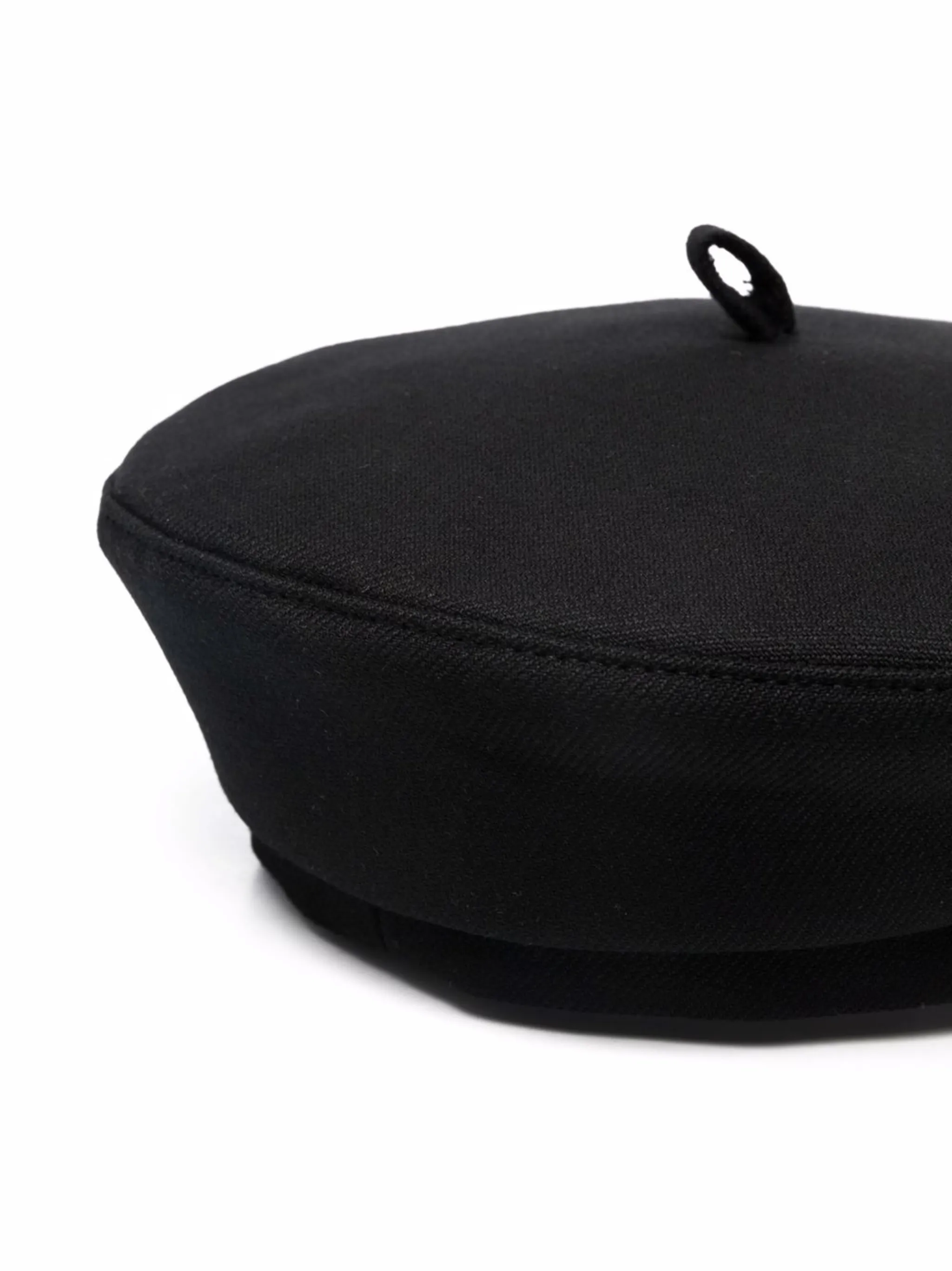 monogram-embroidered wool-blend beret