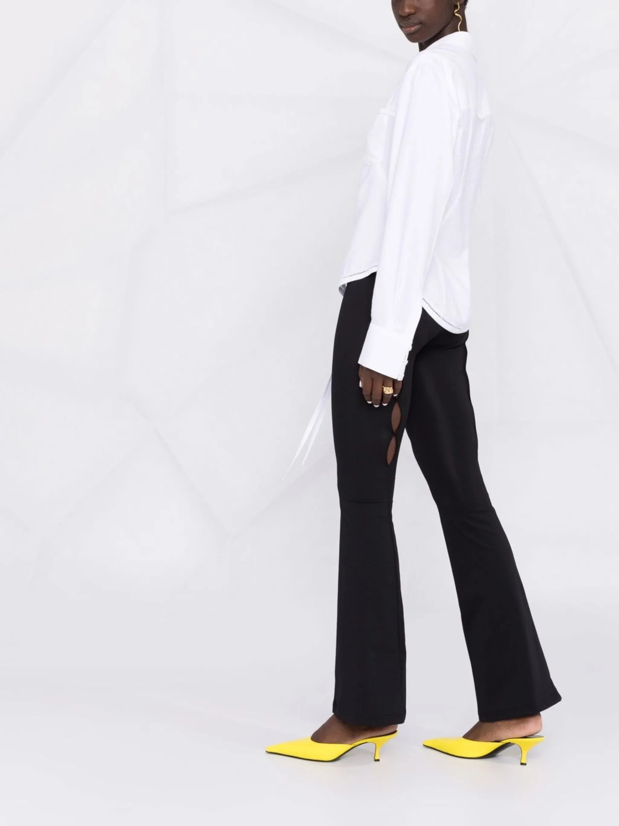 cut out-detail high-waisted trousers