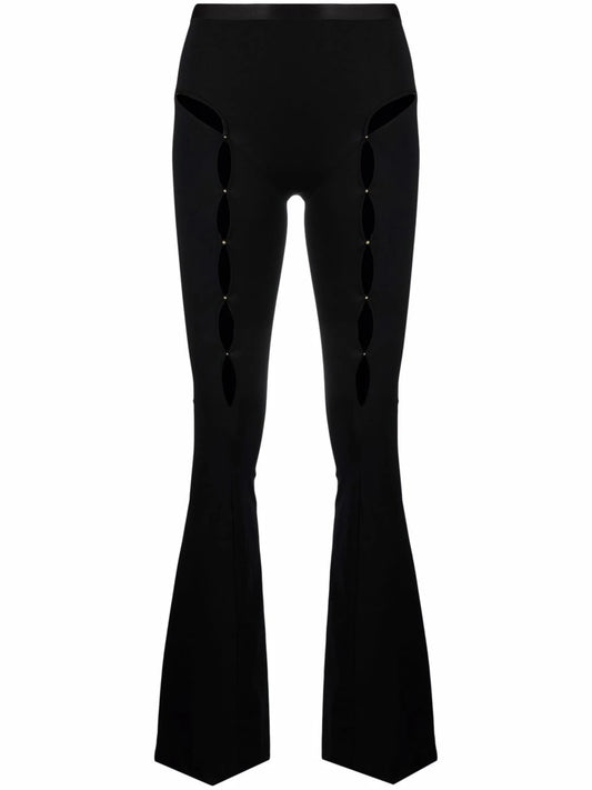 cut out-detail high-waisted trousers