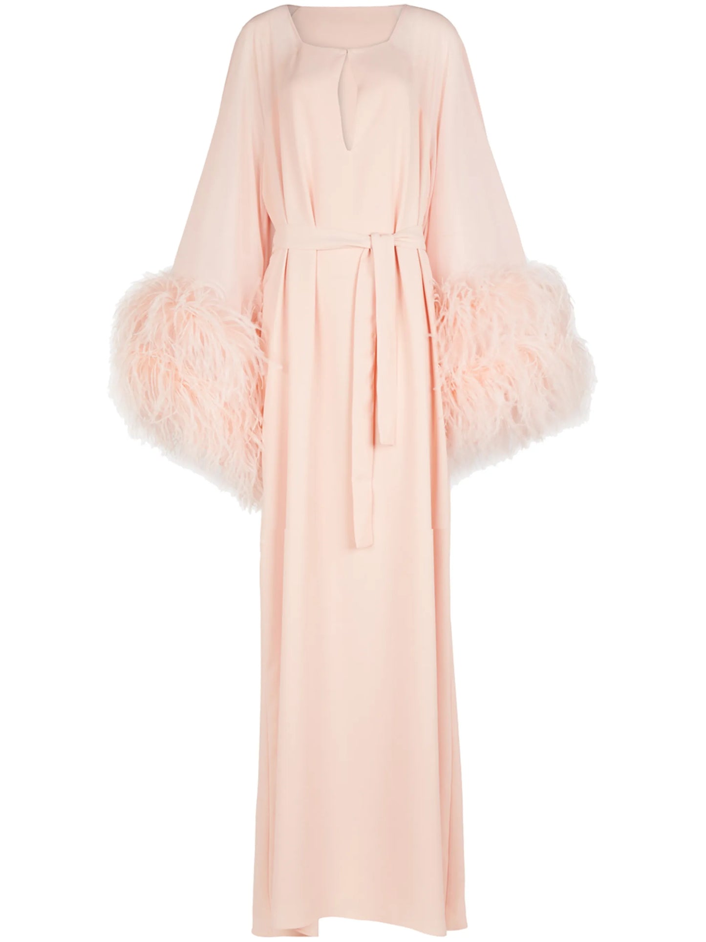 Daphnie feather-embellished gown